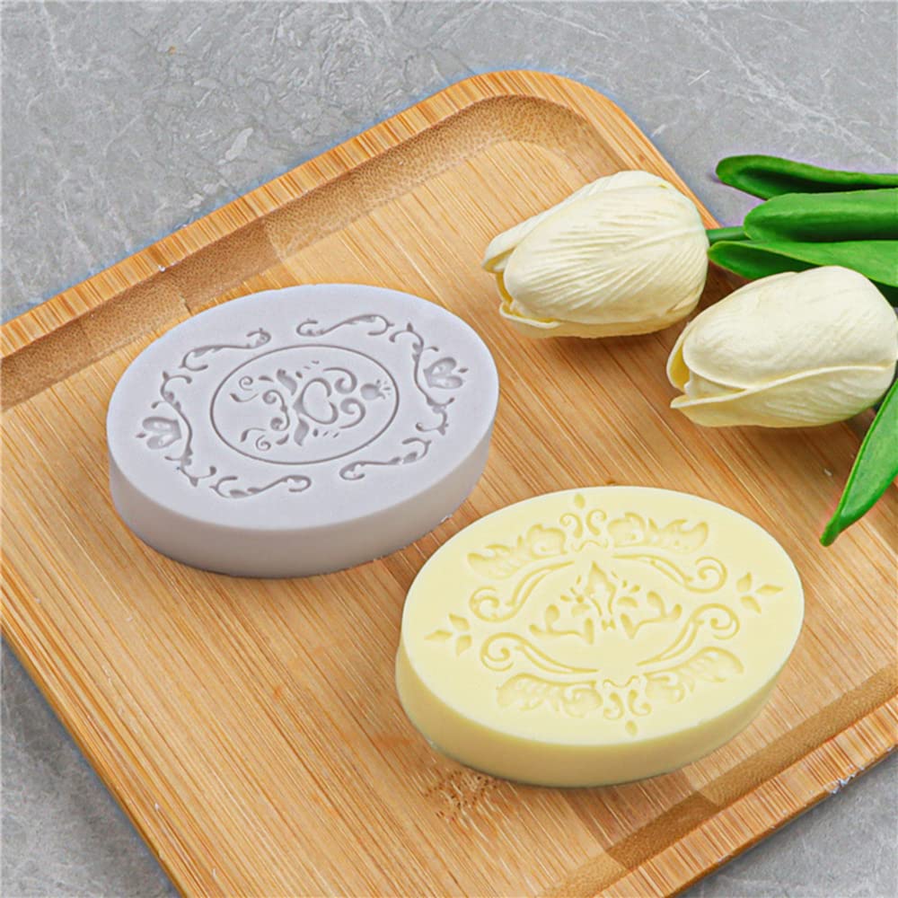 2-Pack Silicone Soap Molds for Handmade Soap Making - Rectangle, Oval & Flower Shapes - Reusable Baking & Bath Molds for DIY Crafts, Gifts & Home Spa Relaxation