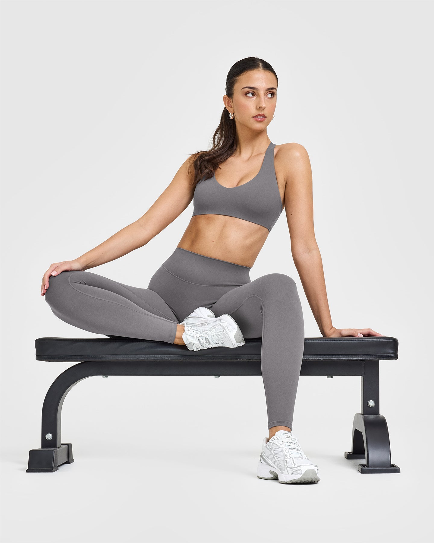 SoftMotion™ High Waist Yoga Leggings for Women - Breathable & Stretchy Workout Pants in Ash Grey | Perfect for Yoga, Gym, Running & Lounge Wear