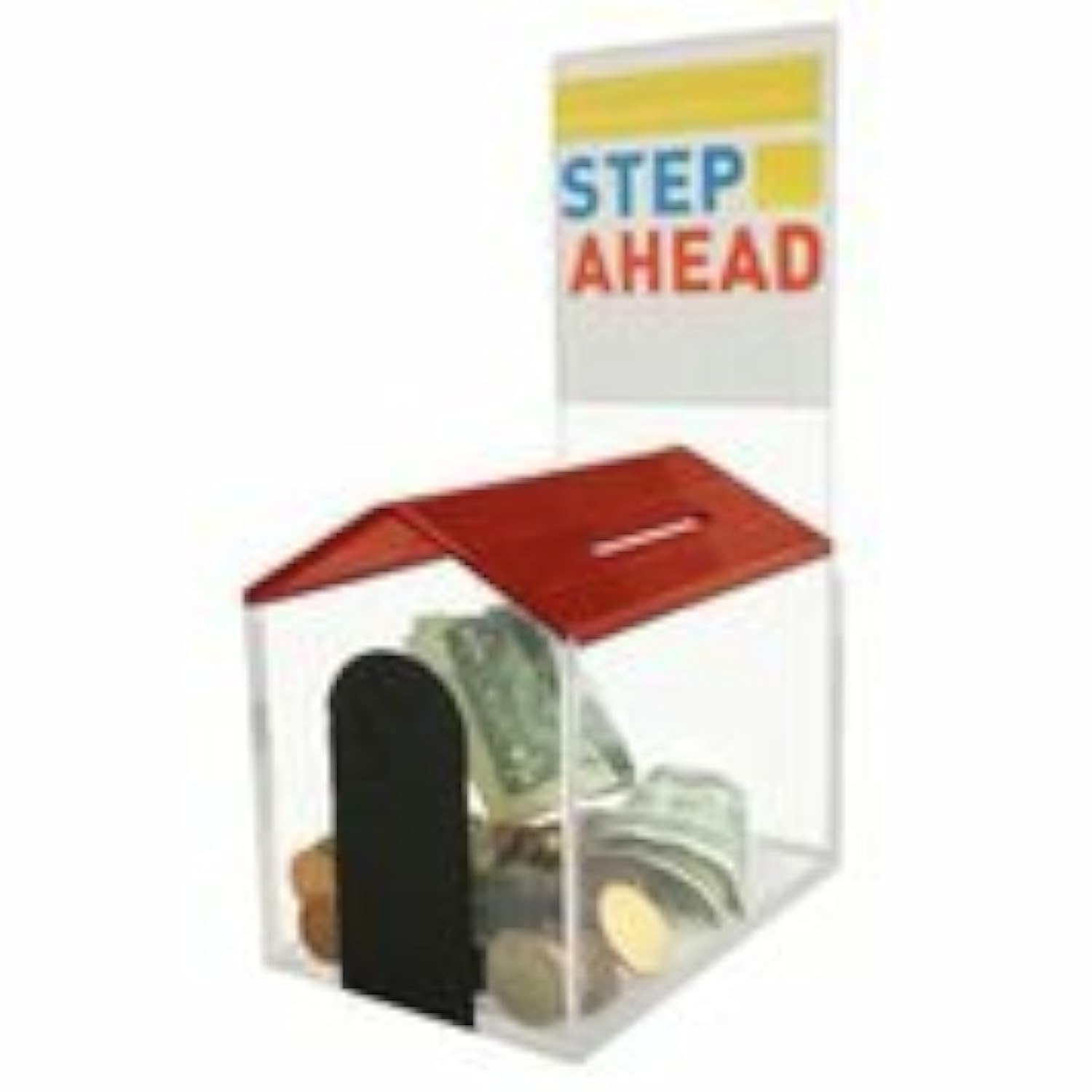 Charity Donation Coin Collection Box - Dog House Shaped Piggy Bank with Cam-Lock & 2 Keys for Fundraising, Voting & Suggestion Box (Red) - Perfect for Animal Shelters, Pet Stores & Nonprofit Organizations