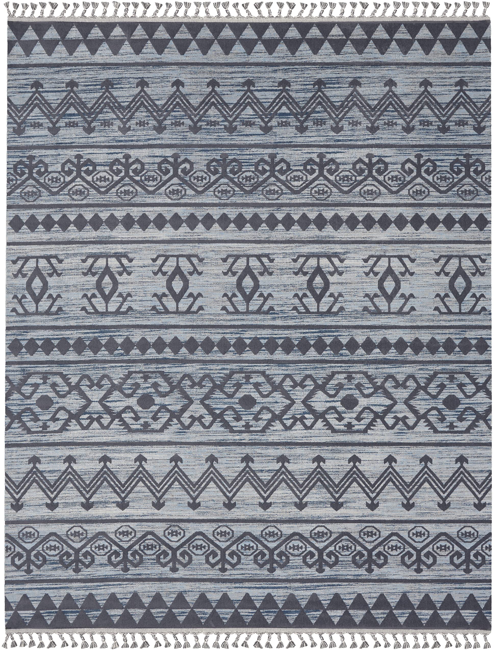 Nourison Asilah Light Blue Charcoal 7'10