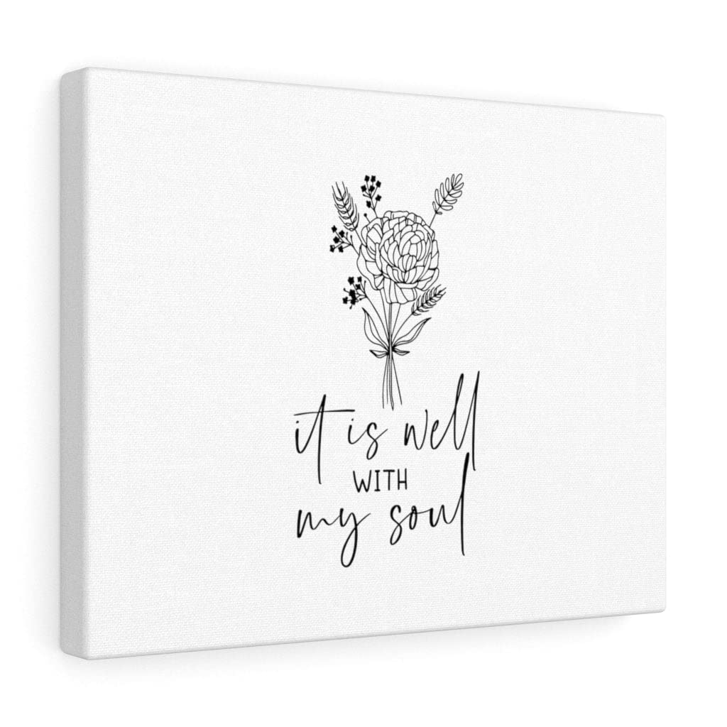 It is Well with My Soul Christian Wall Art - Bible Verse Flower Print - Ready to Hang Scripture Home Decor for Living Room, Bedroom & Church