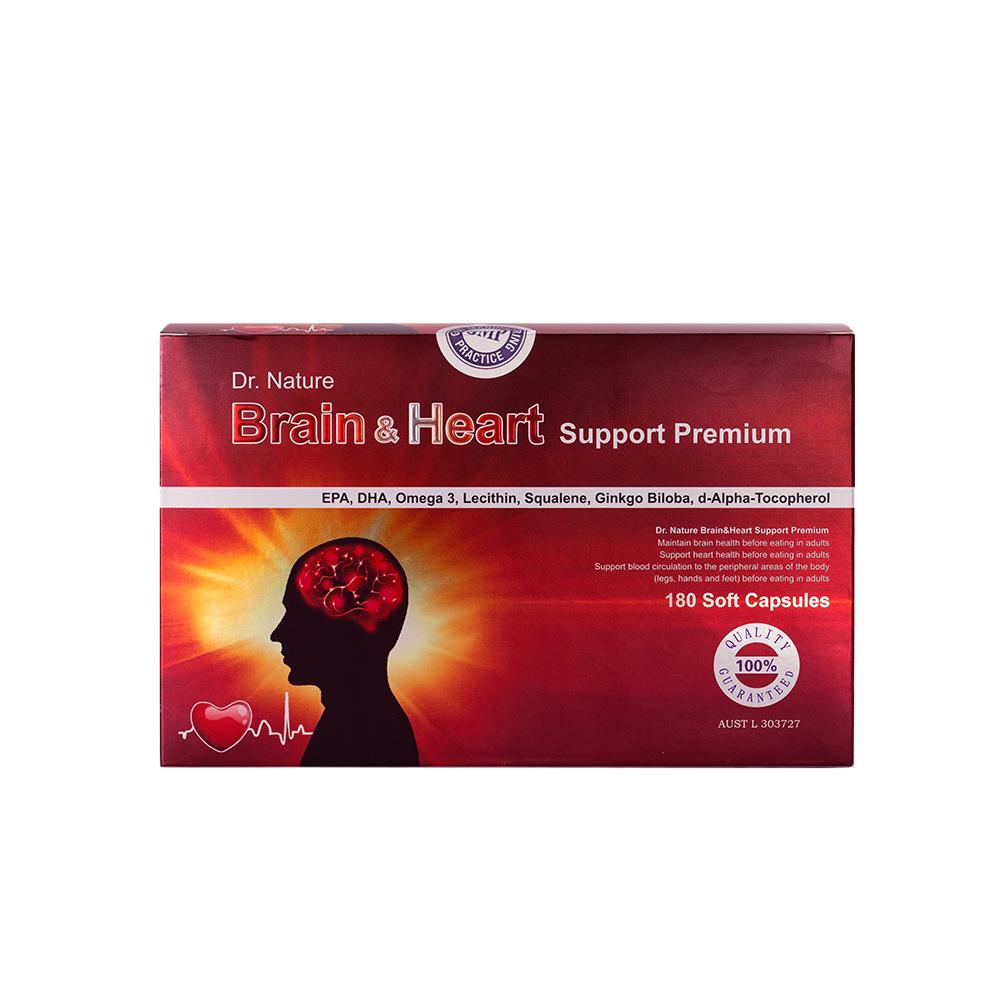 Dr. Nature Brain & Heart Supplement - Premium Nootropic & Cardiovascular Support for Enhanced Focus, Memory & Heart Health - Ideal for Students, Professionals & Seniors - Perfect for Study, Work & Daily Wellness