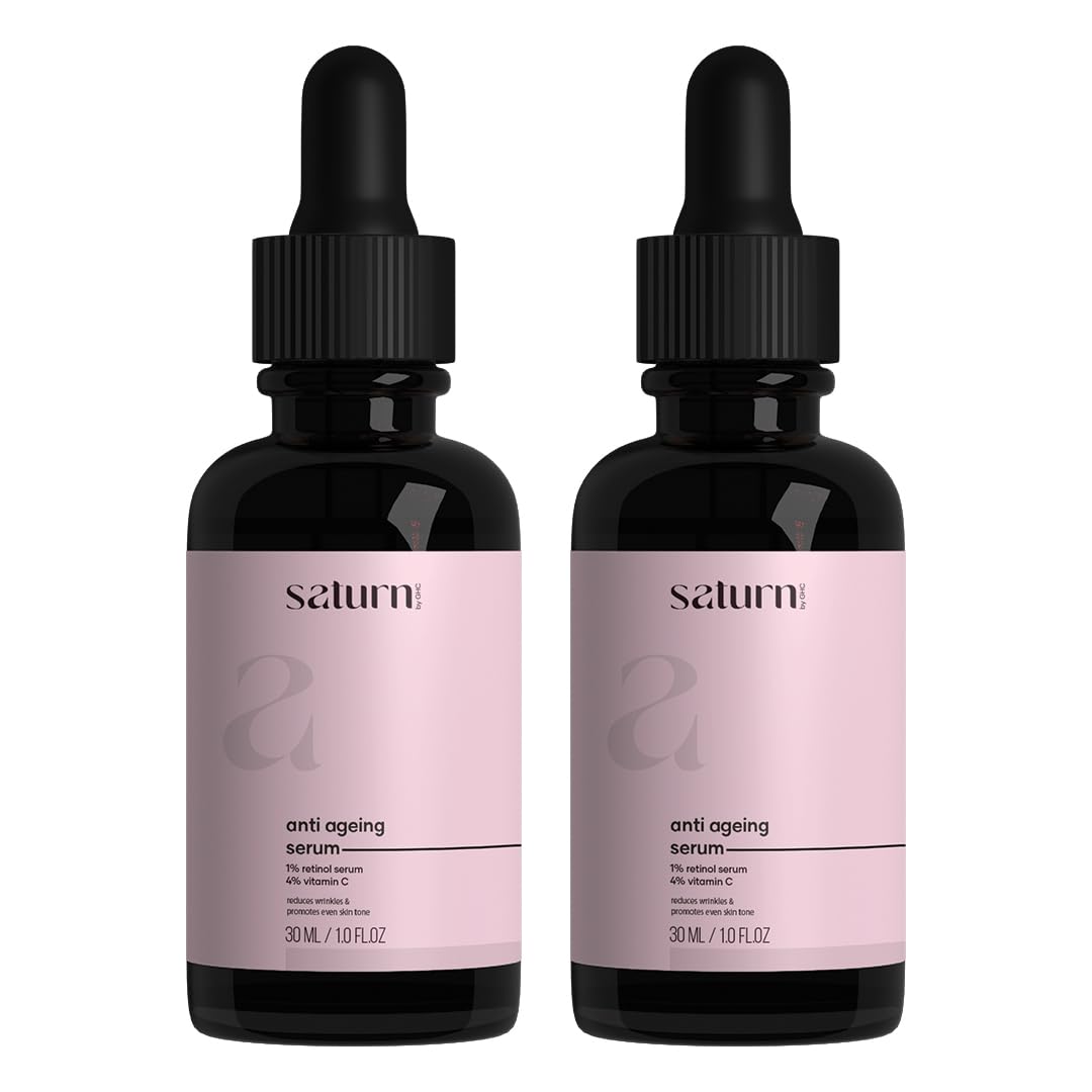 GHC Anti Aging Serum with 1% Retinol, Vitamin C, Niacinamide & Hyaluronic Acid - Night Face Serum to Reduce Fine Lines & Wrinkles - 30ml (Pack of 2) - Perfect for Nighttime Skincare Routine & Anti-Aging Regimen