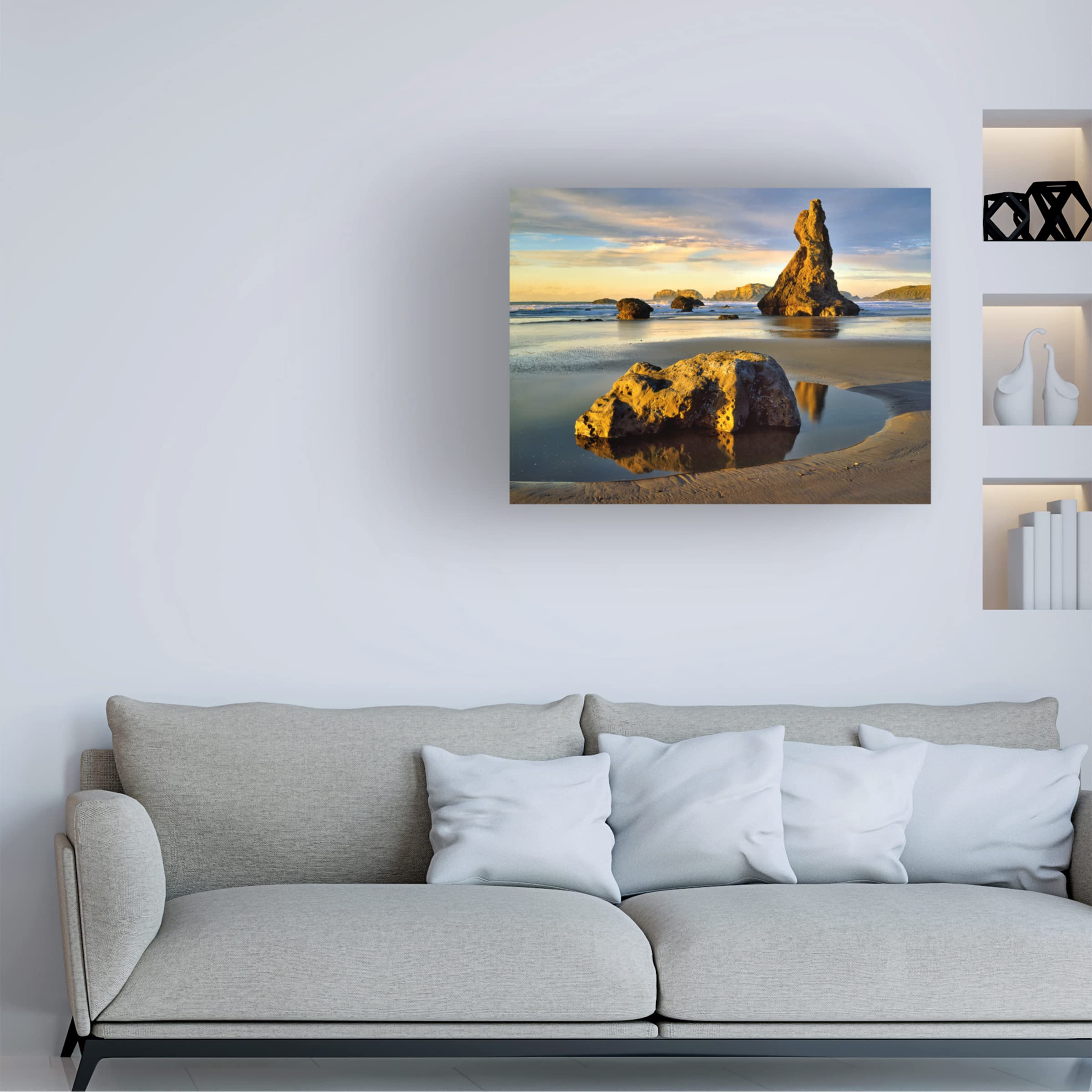 Dennis Frates Rocky Coast 5 Canvas Wall Art Print - Seascape Ocean Painting for Living Room, Bedroom & Office Decor