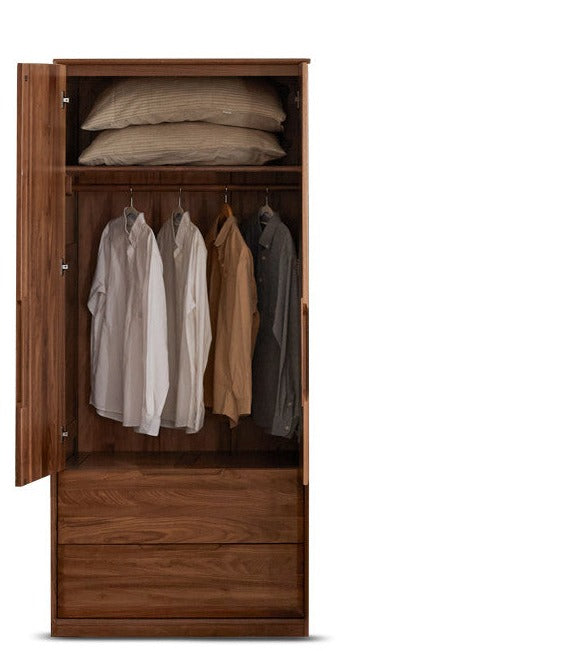 Solid Black Walnut Wood Large Wardrobe - Spacious Closet Organizer for Bedroom, Walk-in Closet & Master Suite Storage