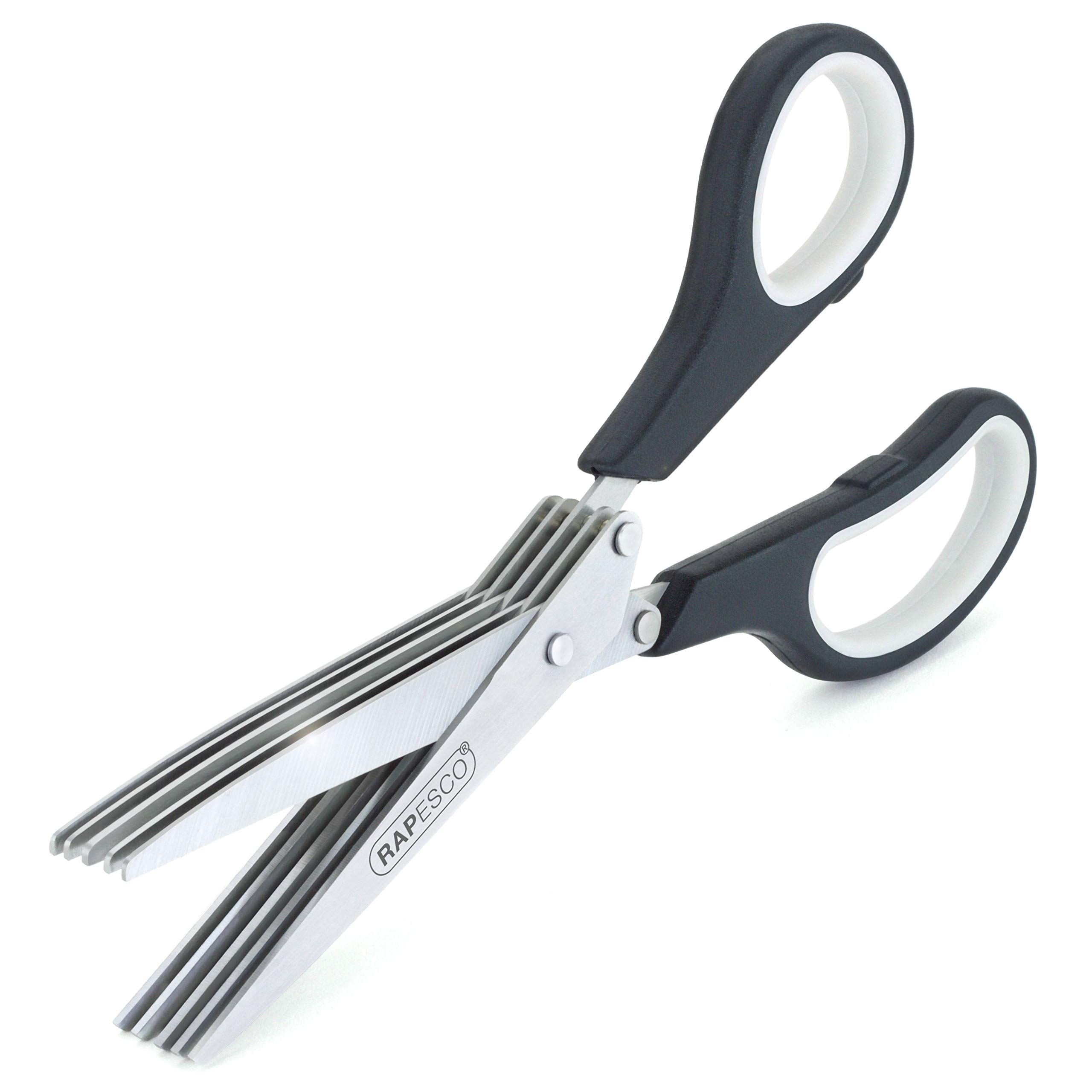 Rapesco 1599 5-Blade Herb Scissors & Paper Shredder - Perfect for Kitchen Herbs, Crafting & Office Documents