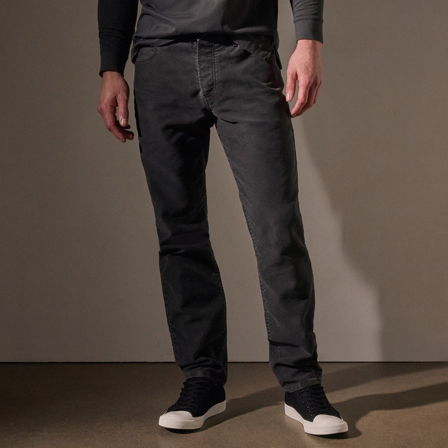 Premium Cotton Moleskin 5-Pocket Pants in Magma Pigment - Comfortable & Durable Men's Casual Trousers for Work, Travel & Everyday Wear