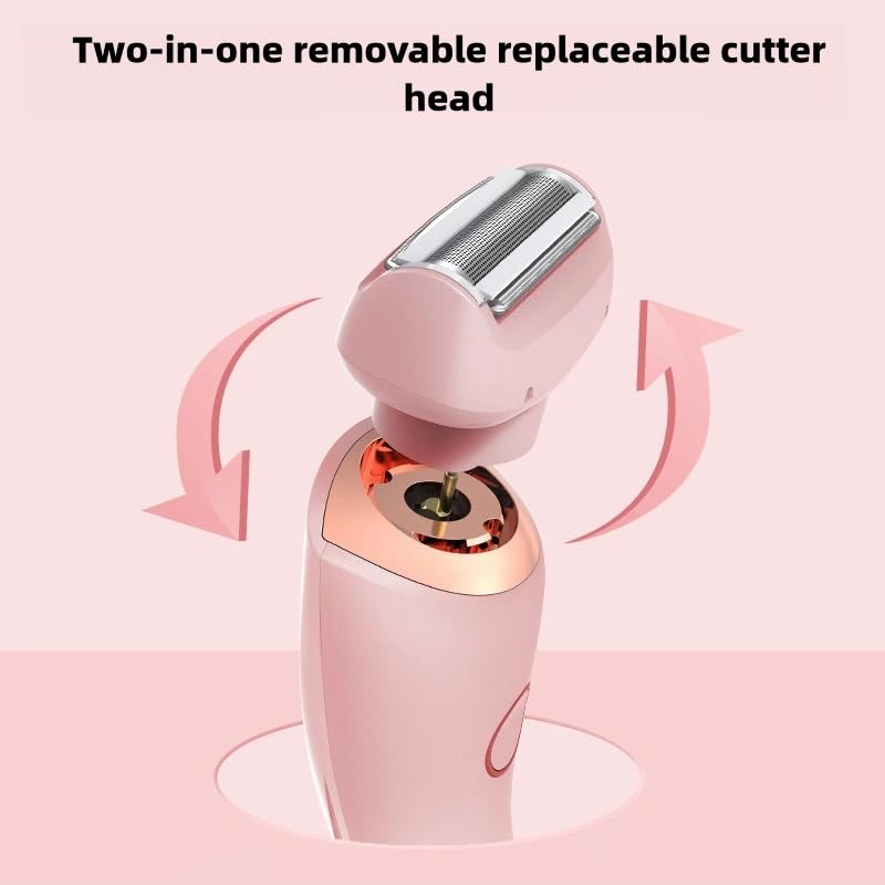 Livora Electric Razor 2 in 1 - Double Head Wet & Dry Shaver for Women & Men, Portable Waterproof Painless Epilator with Silkglide Pro Technology, Home & Travel Use (Pink) - Perfect for Smooth Shaving at Home, Gym, or On The Go
