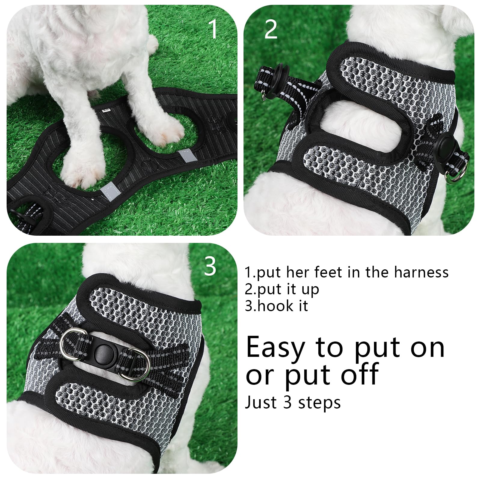 Premium Cat & Small Dog Harness - Adjustable XS Pet Harness for Puppies, Chihuahuas & Tiny Breeds - Comfortable Escape-Proof Design (Black, X-Small) - Perfect for Walking, Hiking & Outdoor Adventures