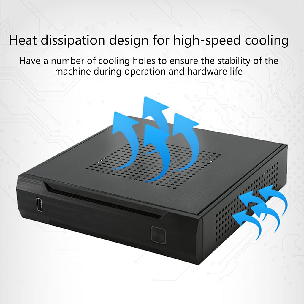 QX02 Mini-ITX HTPC Case - Compact Micro ATX Computer Chassis for Home Theater PC with 2 USB Ports | Perfect for Living Room Media Centers & Small Form Factor Desktop Builds