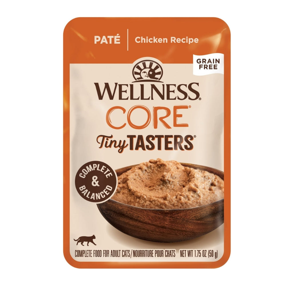 Wellness CORE Tiny Tasters Wet Cat Food - Minced Chicken & Beef, Flaked Tuna & Shrimp, Duck Recipes - Grain-Free, Healthy & Nutritious Cat Food for Kittens & Adult Cats - Perfect for Picky Eaters & Mealtime Variety