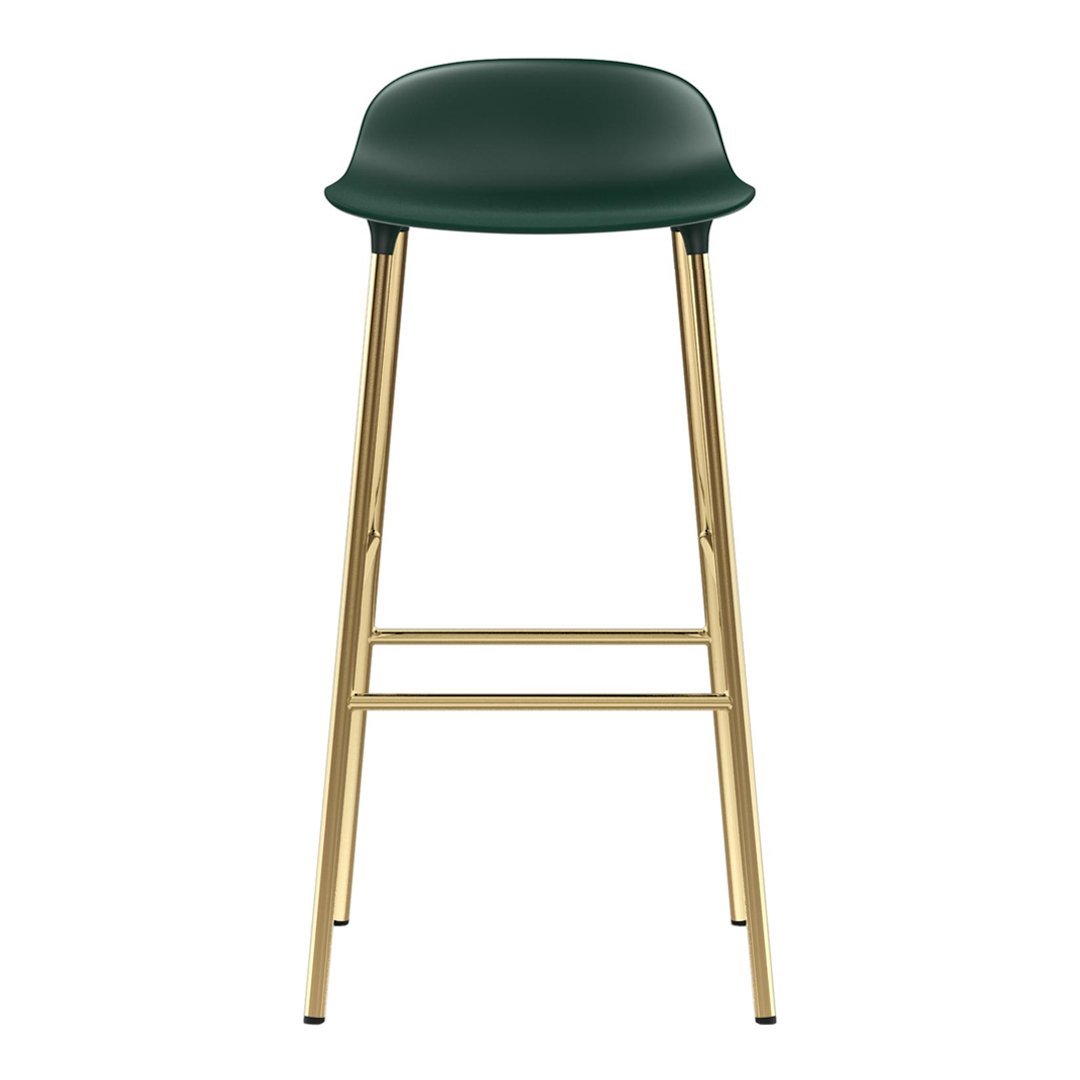 Modern Metal Bar Stools with Form Seat - Industrial Style Counter Height Stools for Kitchen Island, Home Bar & Dining Room
