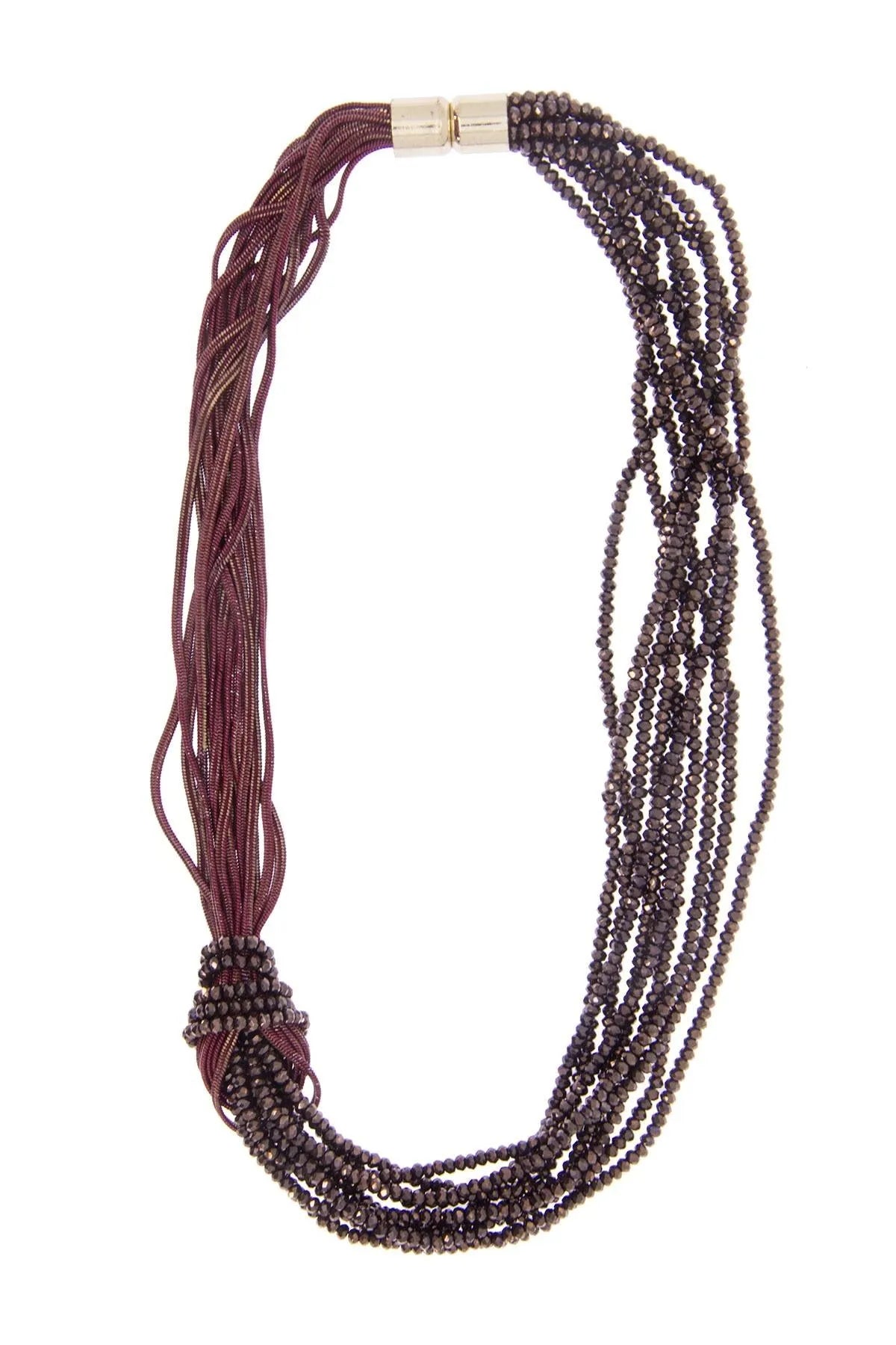 Elegant Knotted Chain Beaded Statement Necklace for Women - Boho Chic Jewelry for Parties, Weddings & Date Nights