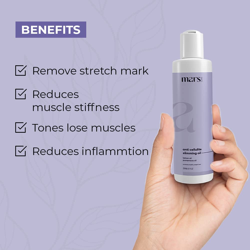 GHC Men's Body Oil with Tea Tree & Amla Oil - Anti Cellulite Massage Oil for Skin Hydration & Care (200ml) | Infused with Keratin, Multivitamins & Biotin | Perfect for Post-Workout Recovery & Daily Moisturizing