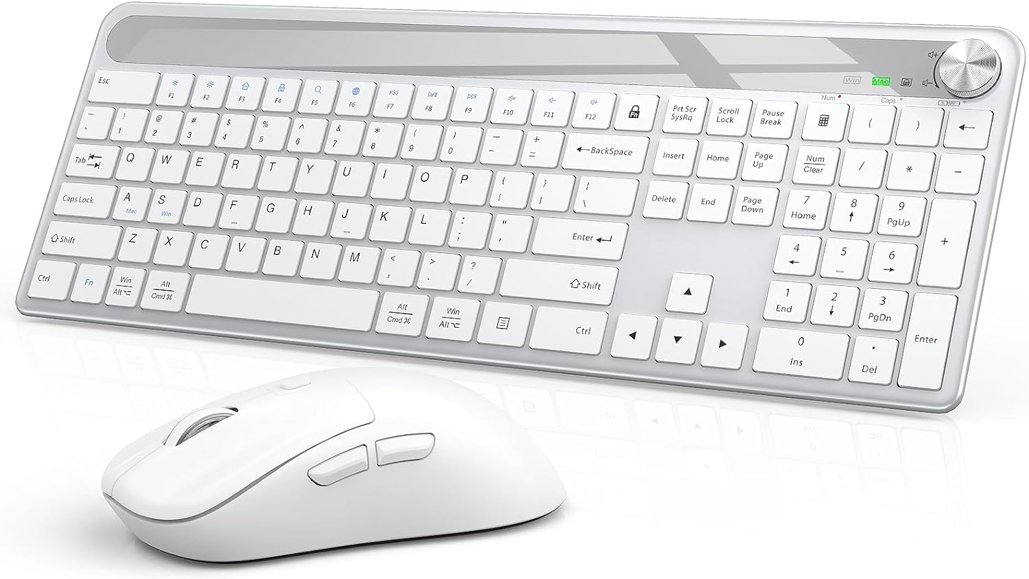 Wireless Keyboard Mouse Combo with Volume Knob - for PC/Mac/Windows - Home & Office Use