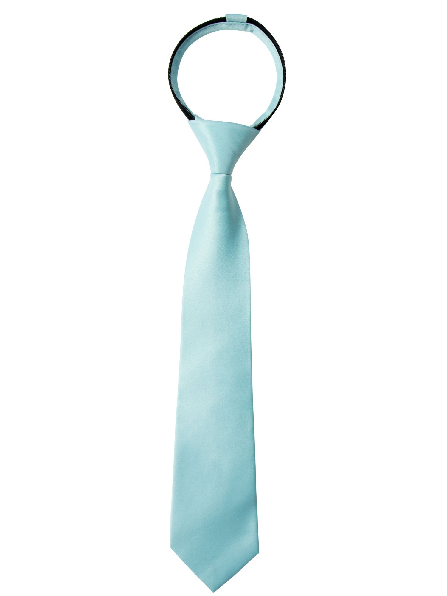 Spring Notion Boys' Satin Zipper Necktie with Gift Box Option - Stylish Formal Neckwear for Weddings, Prom & School Events