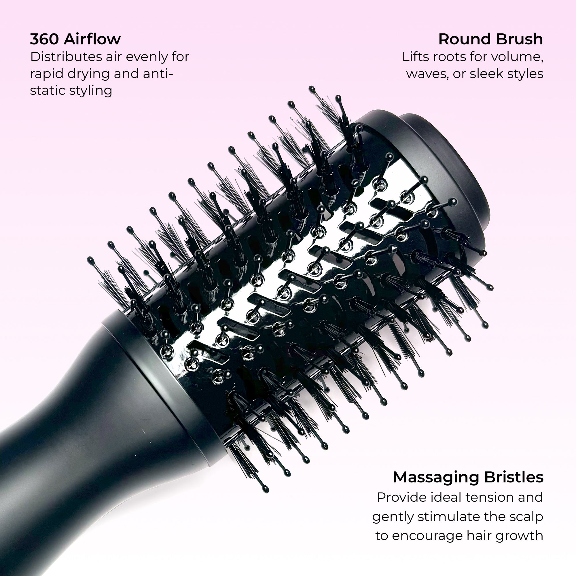 Cosmic Wave Mini Blow Dryer Brush for Hair Styling - 2-in-1 Volumizing Hot Air Brush for Smoothing, Straightening & Curling - Perfect for Travel, Home & Salon Use
