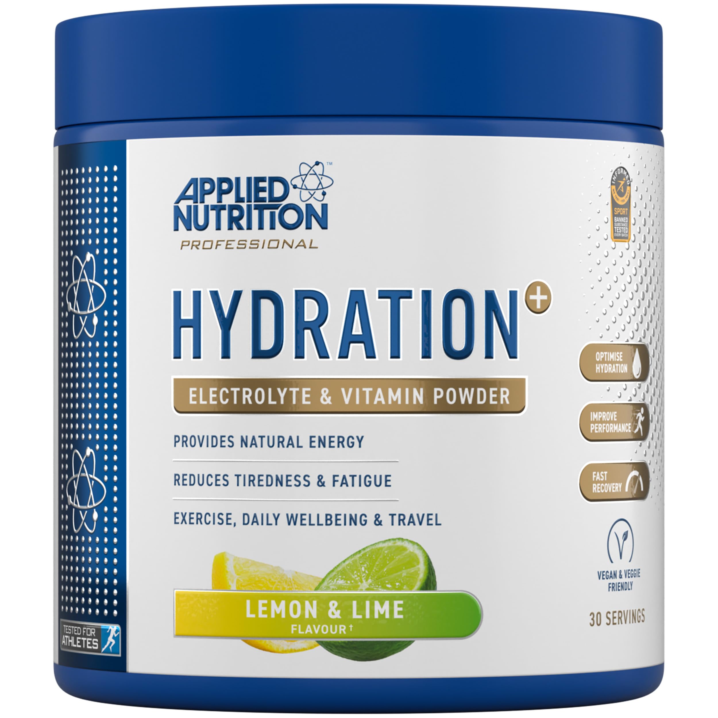 Applied Nutrition Hydration+ Electrolyte Powder 240g - Rapid Hydration for Athletes, Workouts & Outdoor Activities | Sugar-Free Sports Drink Mix with Essential Minerals