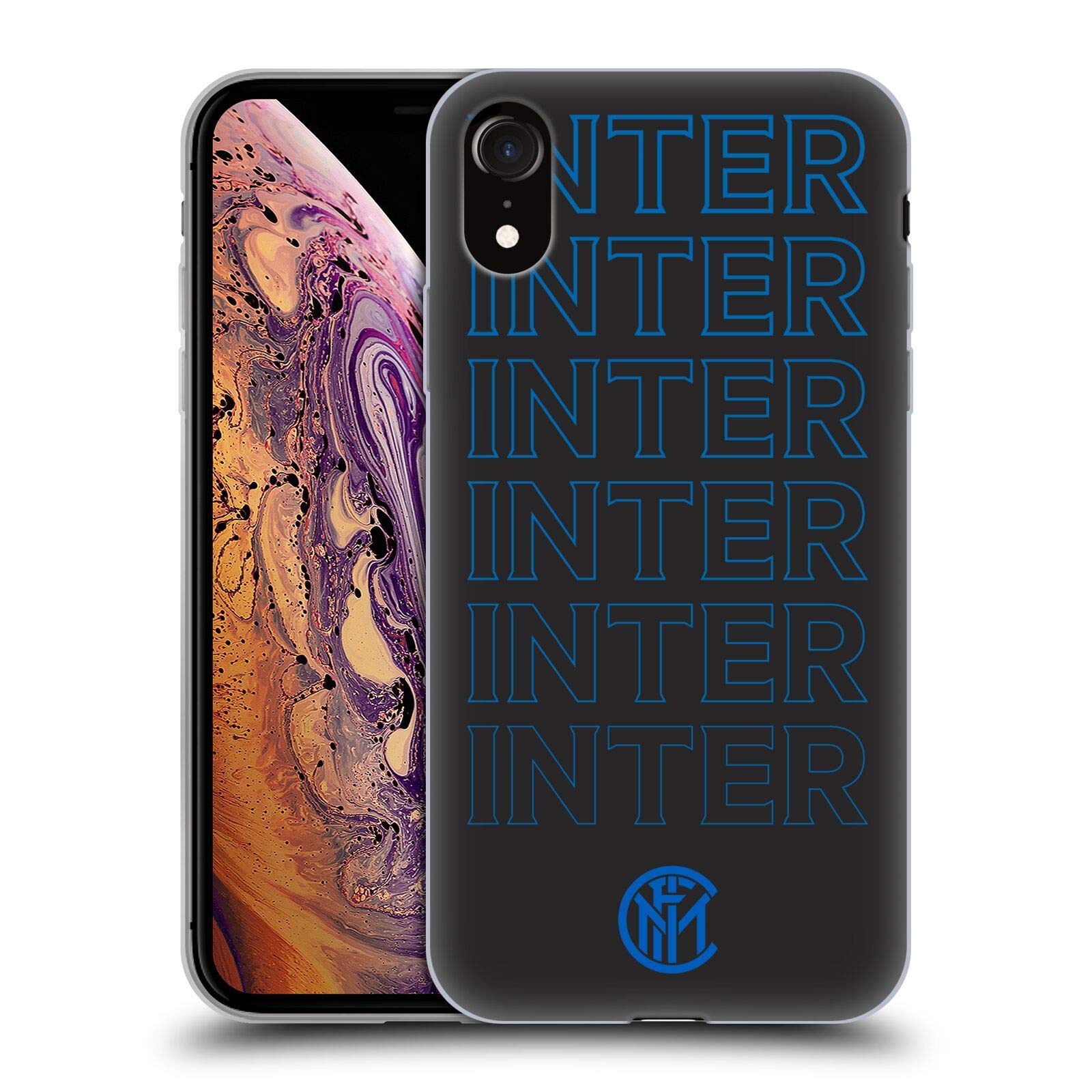 Official Inter Milan Logo Soft Gel Case for Apple iPhone XR - Durable Protective Phone Cover with Team Graphics - Perfect for Soccer Fans & Match Days