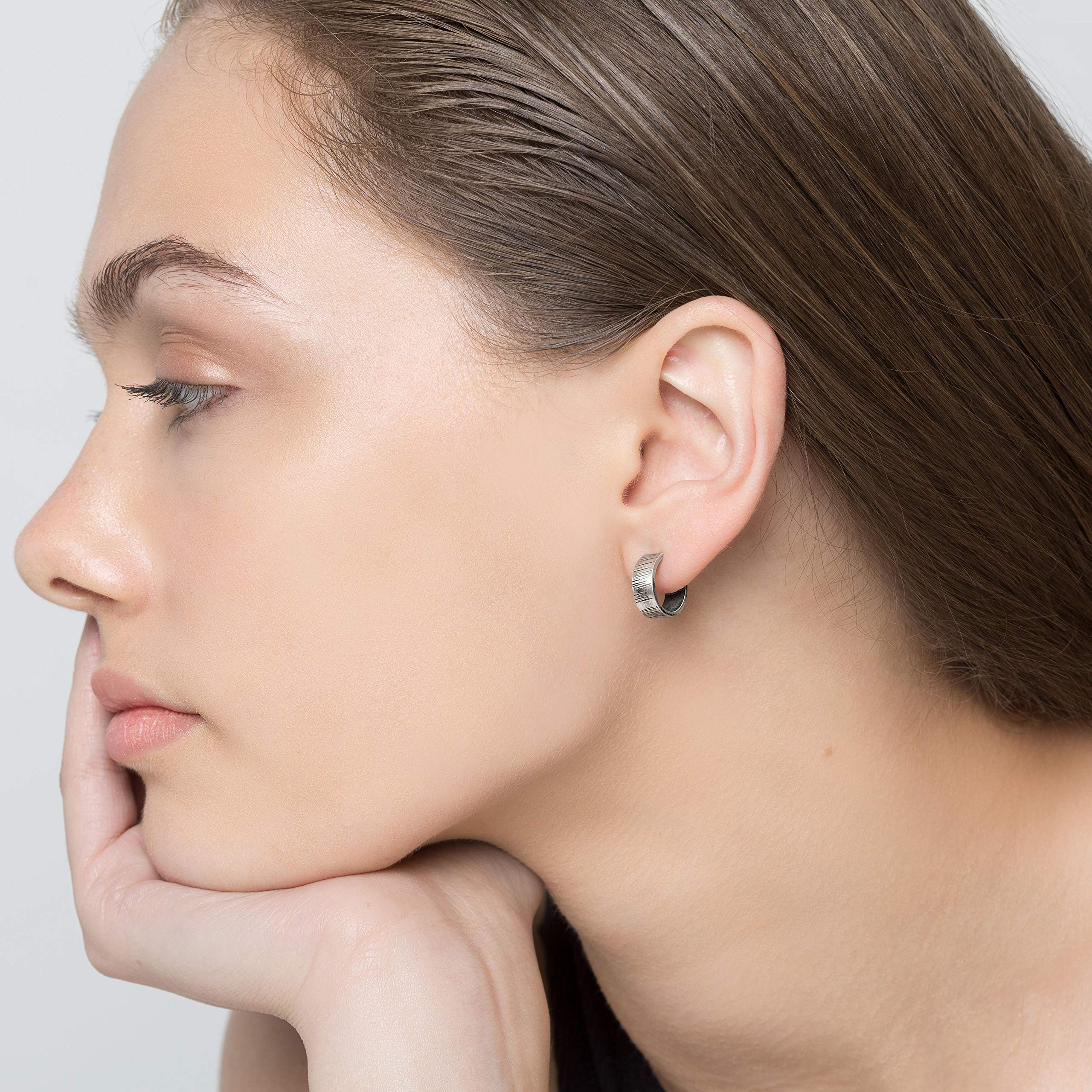 Handmade Sterling Silver Hoop Earrings - Minimalist Small Huggie Hoops for Sensitive Ears | Hypoallergenic Women's Jewelry Gift for Everyday Wear & Special Occasions