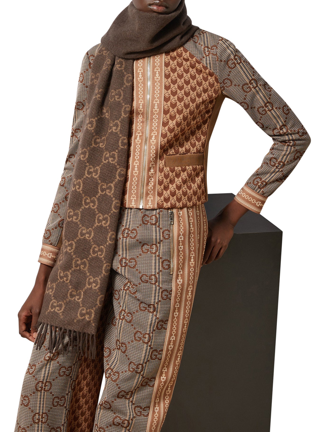 Luxury GG Cashmere Scarf for Women & Men - Soft Winter Warm Wrap Shawl - Perfect for Cold Weather, Travel & Gift Giving