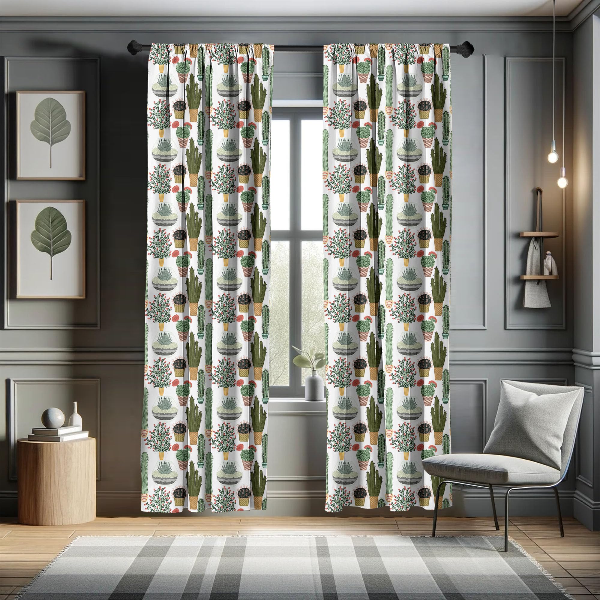 Ambesonne Cactus Window Curtains 28