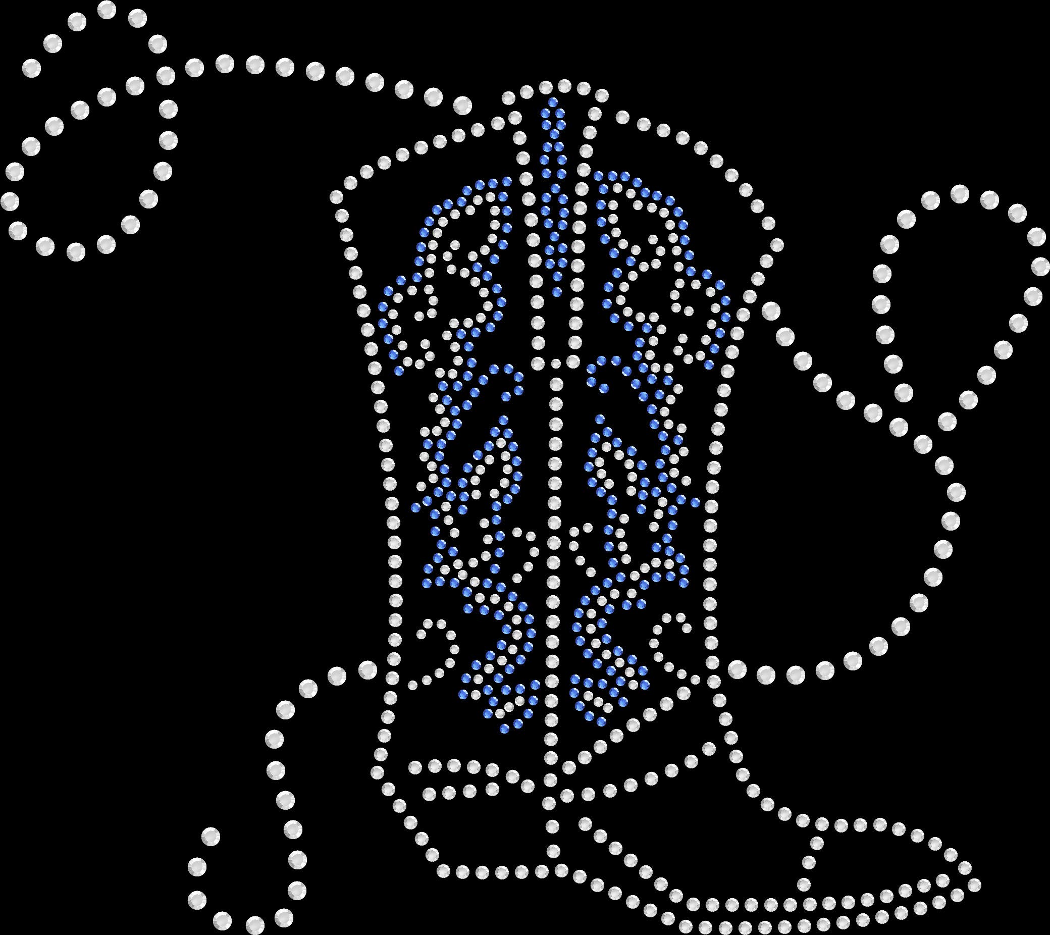 Rhinestone Bling Sparkle Iron On Transfer for DIY Cowgirl Blue Boot Rope - Perfect for Western Outfits, Country Dance Costumes & Cowgirl Fashion Accessories