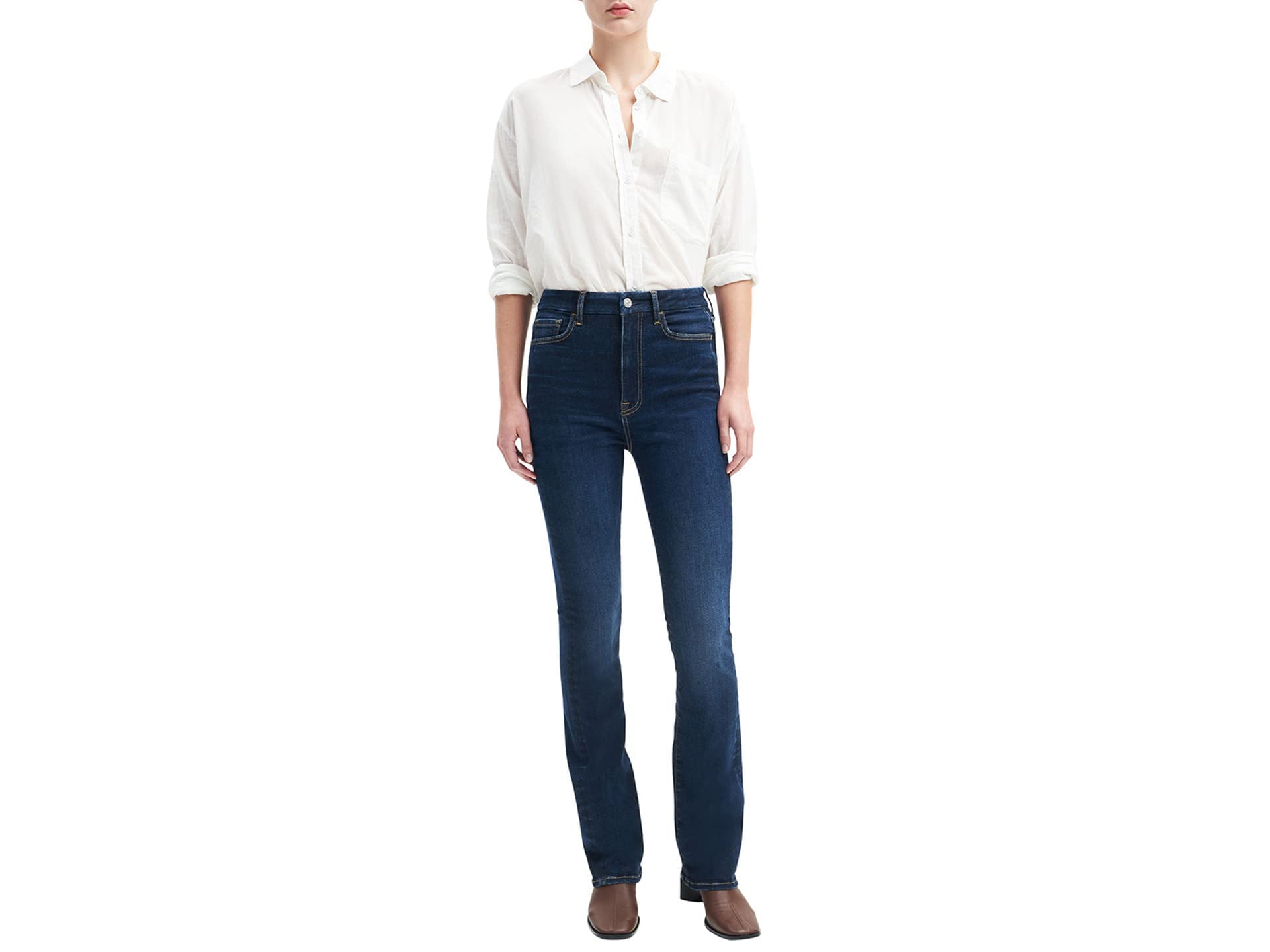 7 For All Mankind No Filter Skinny Boot Jeans in Mariposa Wash - Women's High Waisted Stretch Denim Pants for Casual Wear & Night Out