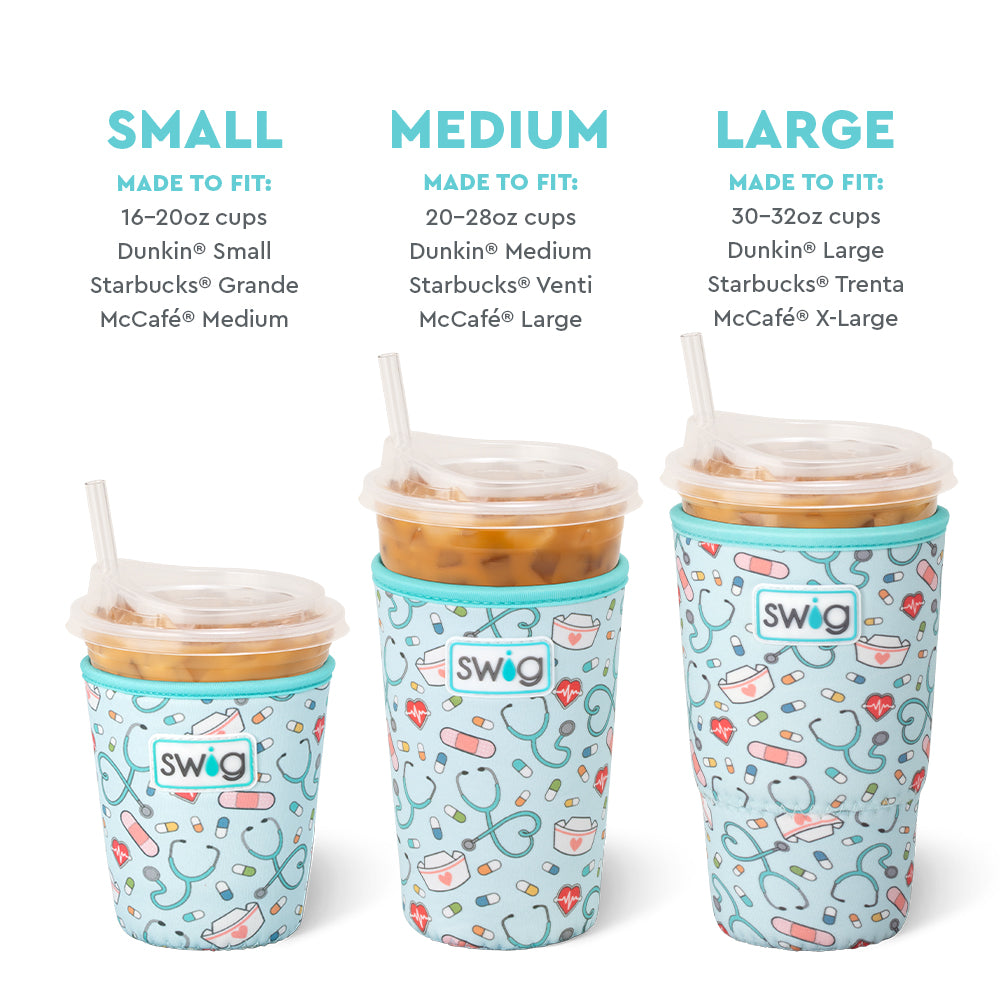 Scrub Life Large Iced Cup Coolie - Insulated Coffee Sleeve for Nurses, Doctors & Healthcare Workers - Perfect for Iced Coffee, Smoothies & Cold Drinks at Work or Hospital Shifts