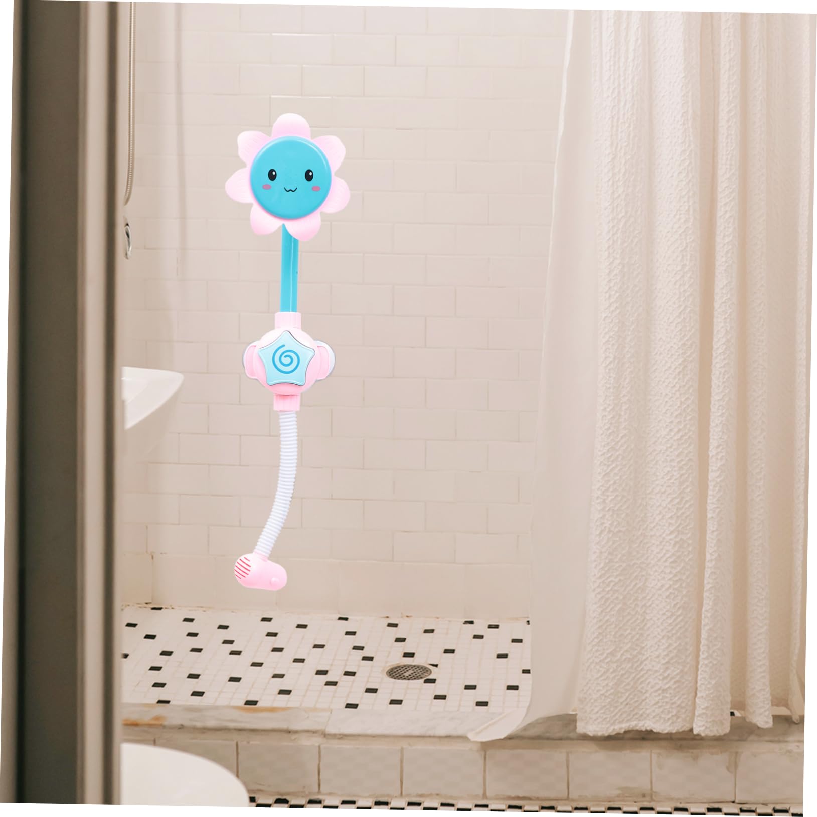 HEMOTON 2-Pack Sunflower Bath Toys for Kids - Electric Water Spraying Shower Toys, Blue Plastic Bathtub Fun for Toddlers & Children - Perfect for Bath Time Play & Sensory Development