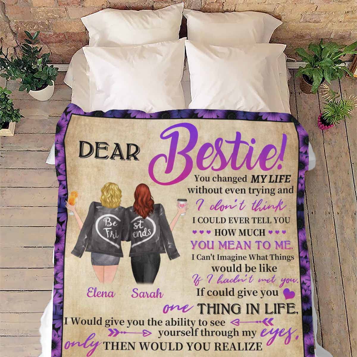 MyPupSocks Personalized Blanket - Custom Best Friend Birthday Gift for Women & Girls - 50x60 Soft Fleece Throw - Long Distance Friendship Keepsake - Perfect for Christmas, Anniversaries & Special Occasions - Cozy Home Decor & Thoughtful Present