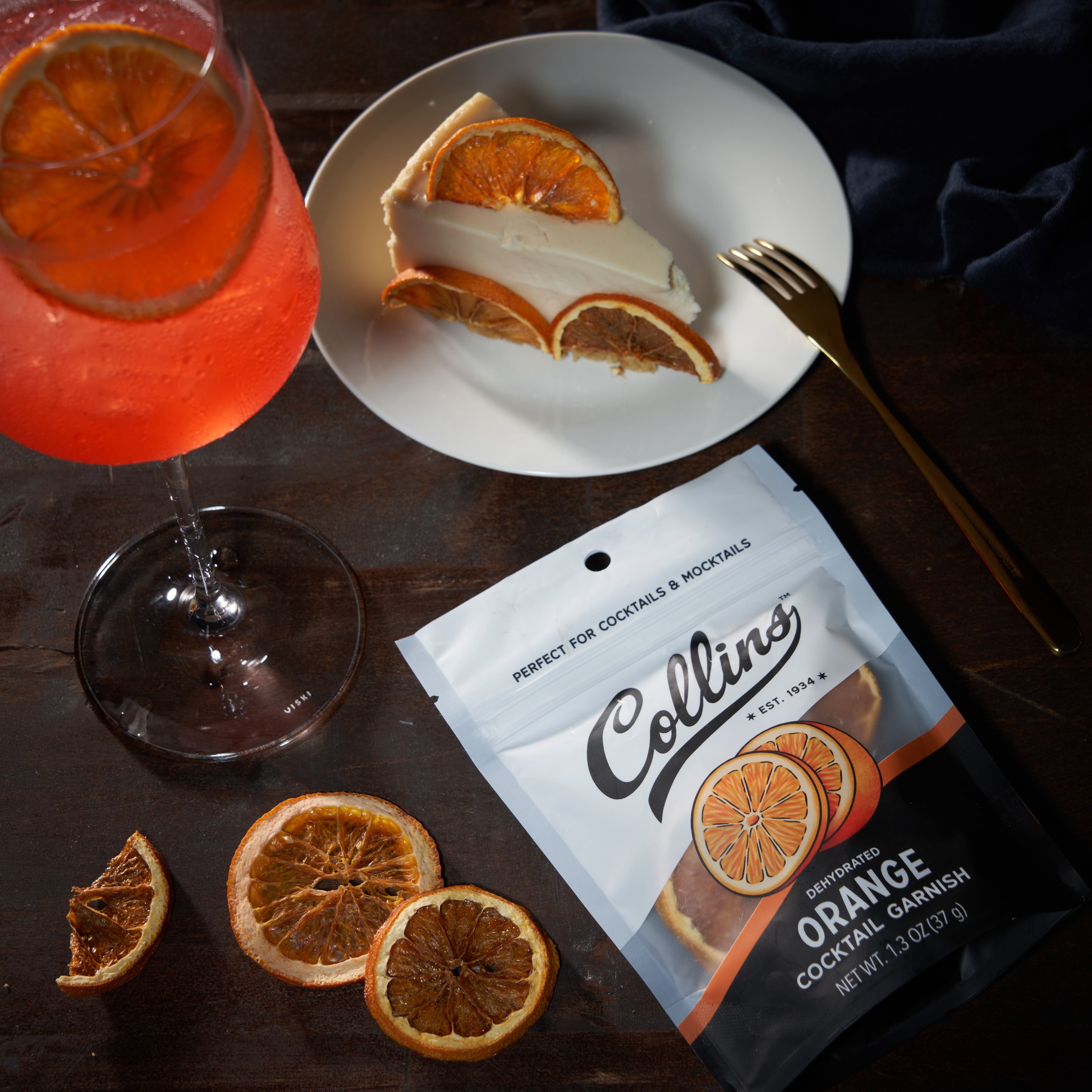 Dehydrated Orange Slices for Cocktails - 1.3 oz Dried Citrus Garnish for Drinks, Mocktails & Baking | Perfect for Home Bars, Party Decor & Gift Ideas