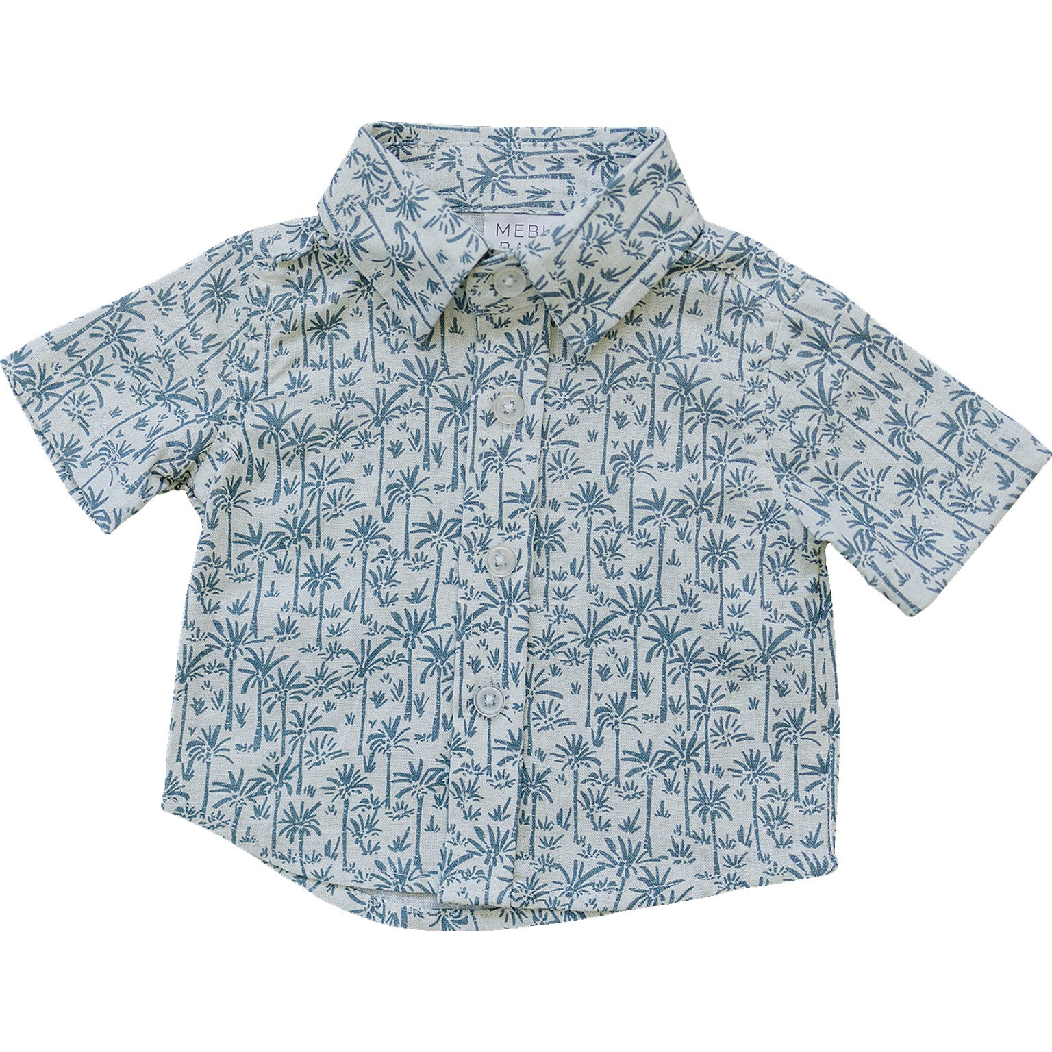 Stylish Men's Palm Tree Print Linen Button-Up Shirt - Breathable Summer Casual Shirt for Beach Vacation & Tropical Outings