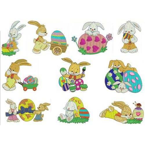 Threadart Machine Embroidery Design Bundles - Holiday Collection - Easter Bunny Set (2 Designs) - USB Stick Ready - 50+ Premium Embroidery Patterns for Easter Decorations & DIY Projects