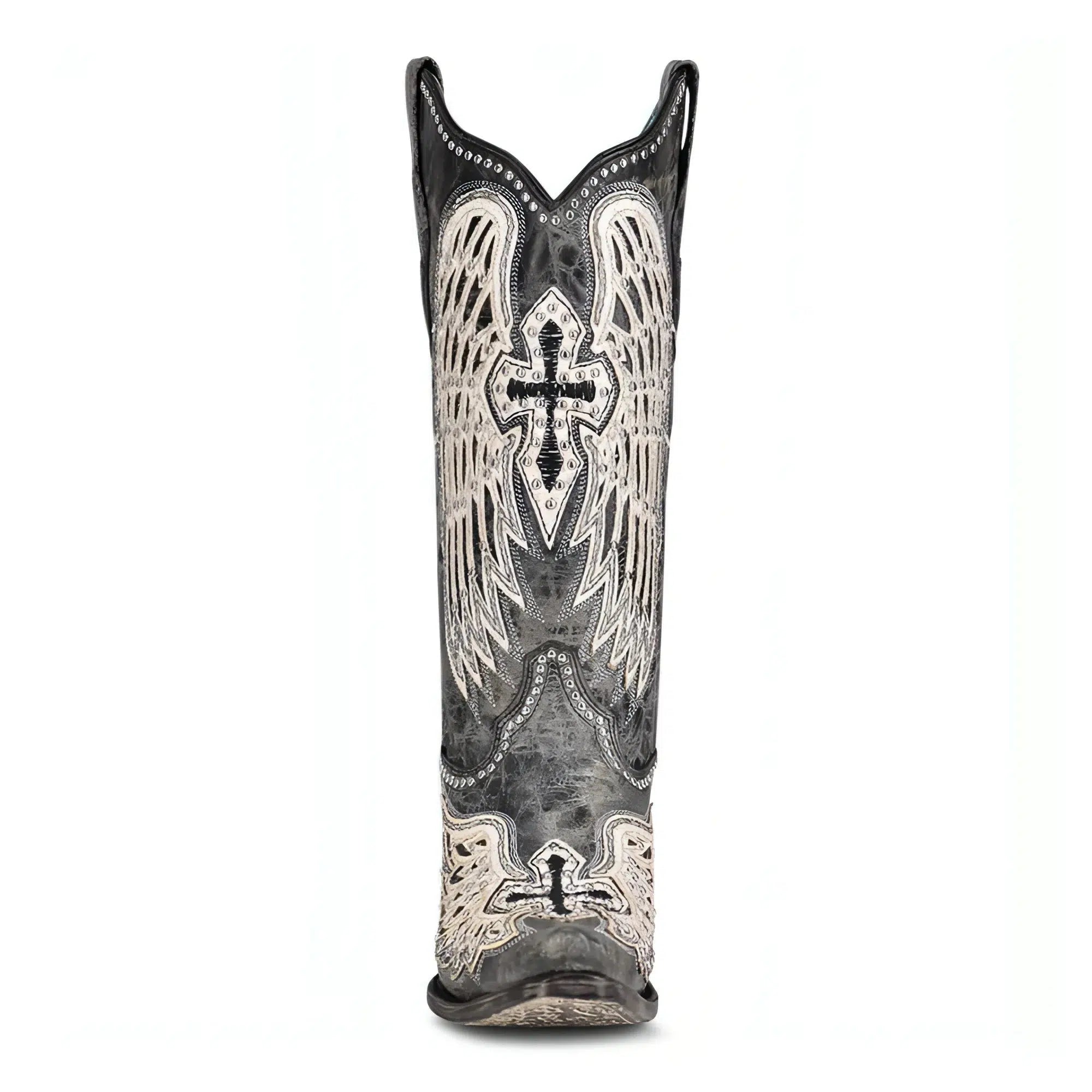 A4232 Women's Black Western Cowgirl Cowhide Leather Boots - Perfect for Rodeo, Country Dancing & Cowboy Boots Fashion