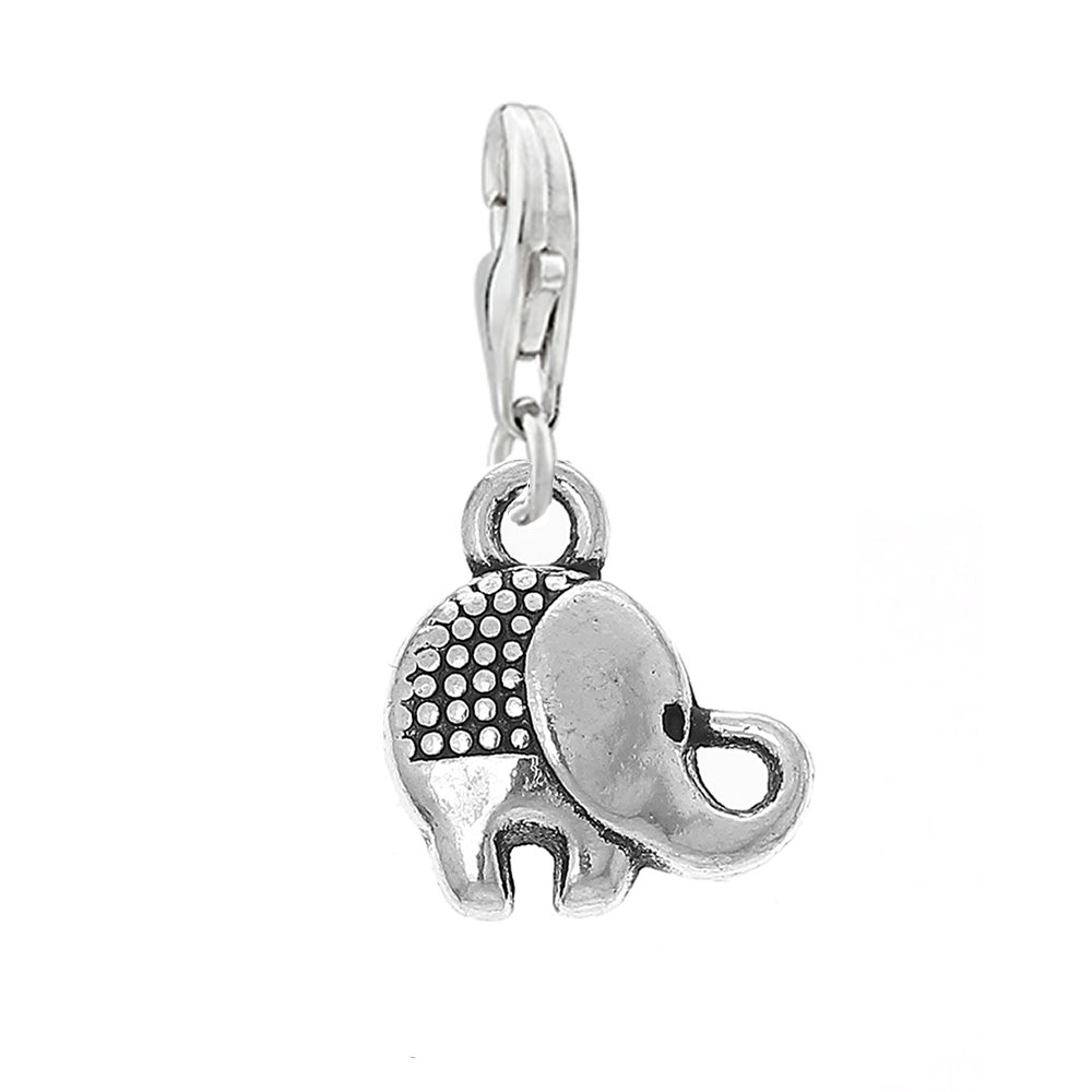 Sparkling Elephant Pendant Charm - Elegant Clip-On for Bracelets & Necklaces - Perfect for Parties, Gifts & Boho Jewelry Styles