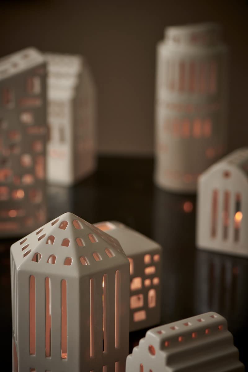 Ceramic Tea Light Candle Holder - White, 8 x 14.5 cm - Elegant Home Decor for Weddings, Parties & Relaxing Ambiance