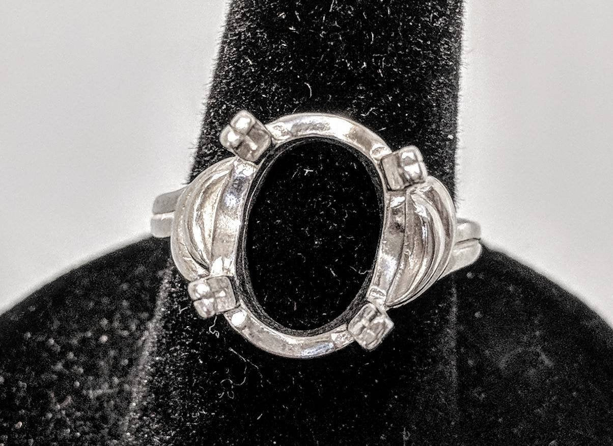 Solid Sterling Silver or 14K Gold 8x6mm & 16x12mm Oval Double Prong Ring Setting - Size 7 (163664/143664) - Perfect for Engagement Rings & Jewelry Making