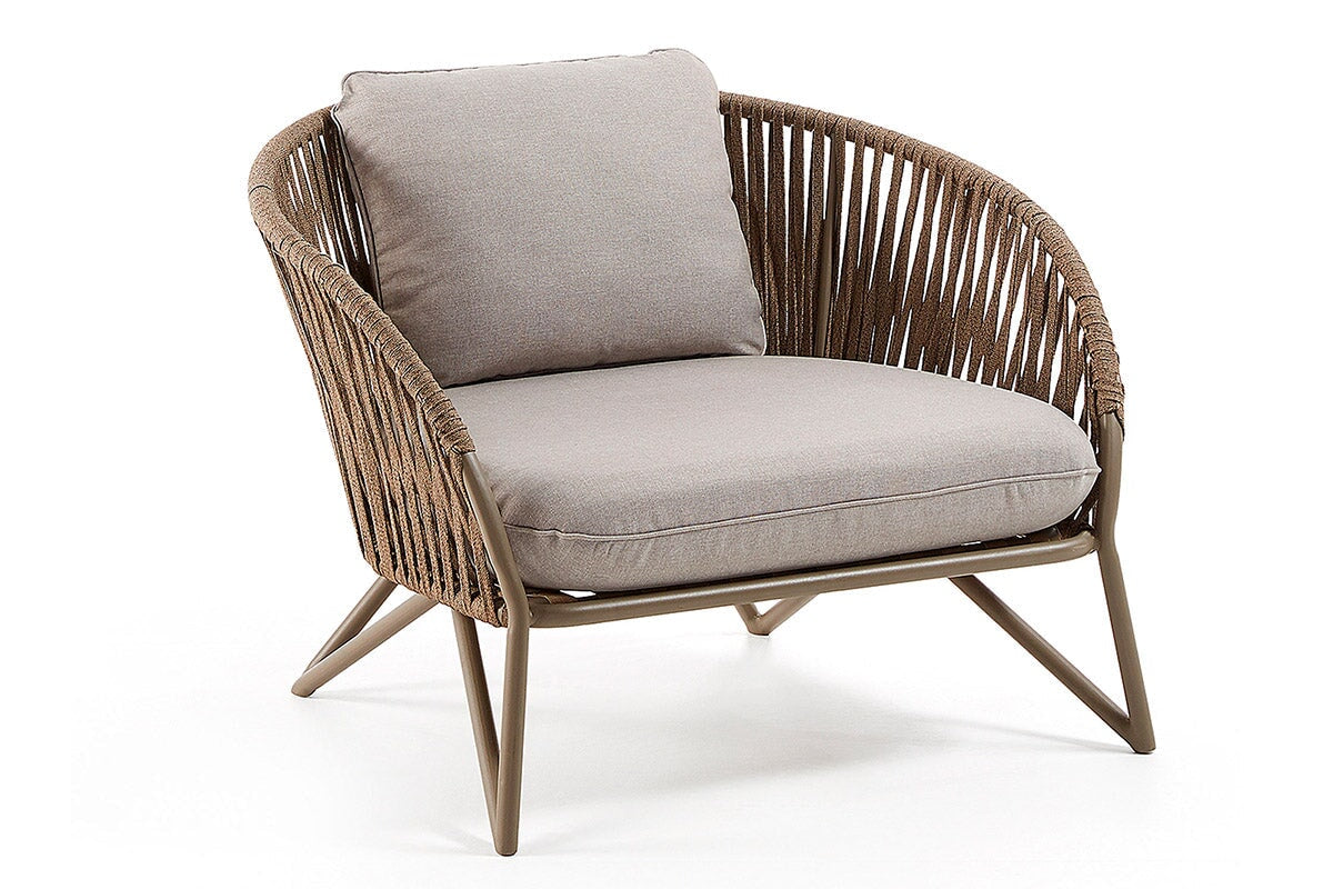 Como Branzie Armchair - Modern Accent Chair for Living Room, Bedroom & Office - Stylish Upholstered Lounge Chair with Wooden Legs - Perfect for Reading, Relaxing & Decorating Your Home