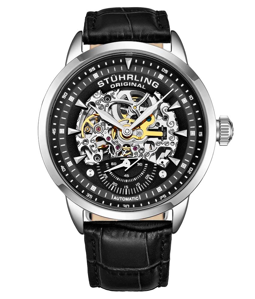 Executive 133 Automatic 44mm Skeleton Watch for Men - Luxury Stainless Steel Mechanical Timepiece - Perfect for Business, Formal Events & Gift Giving