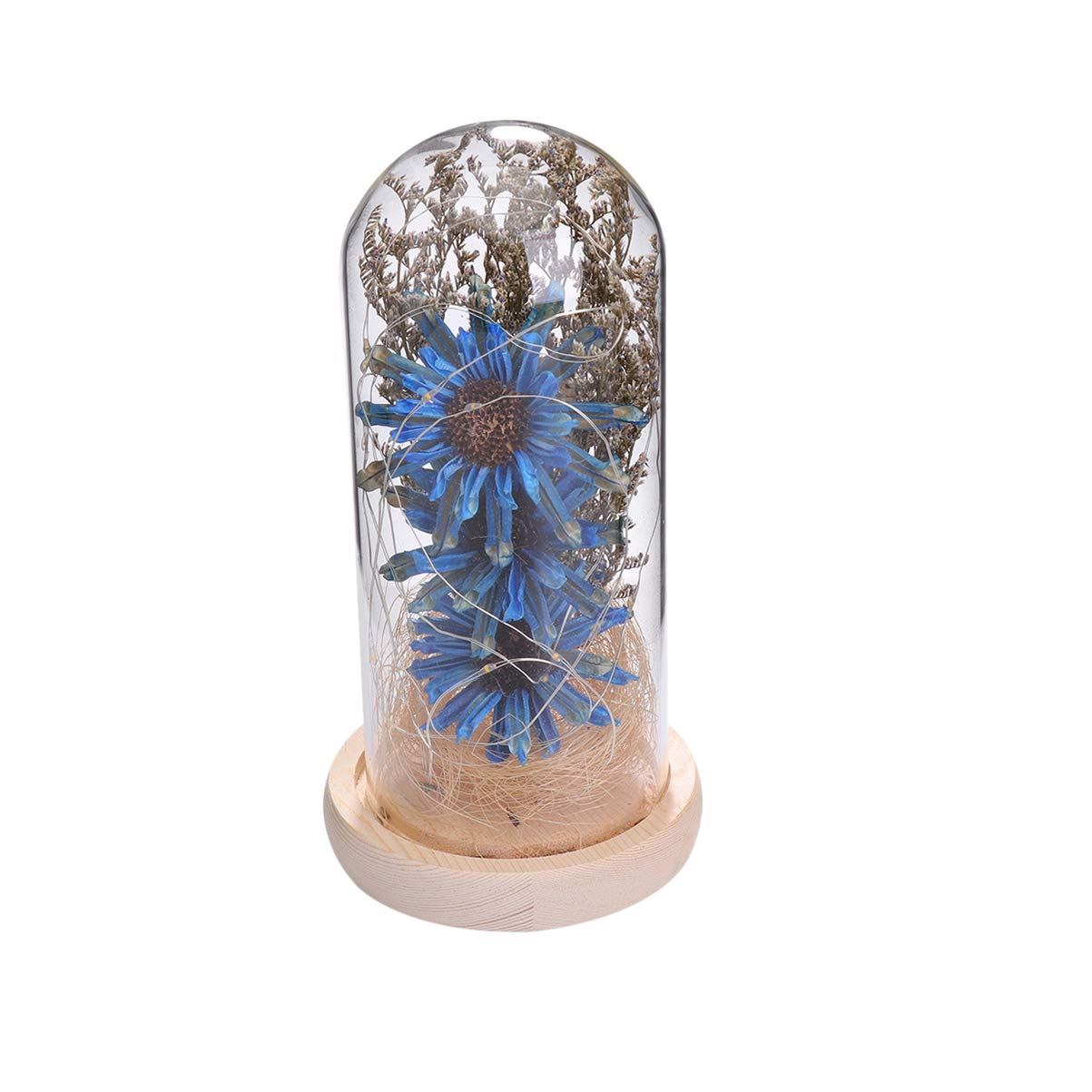 Uonlytech LED Dome Flower Bedside Lamp - Dried Sunflower Night Light, Decorative Desk Lamp Gift for Women (Battery Not Included) | Perfect for Bedroom, Living Room, Nursery & Romantic Ambiance