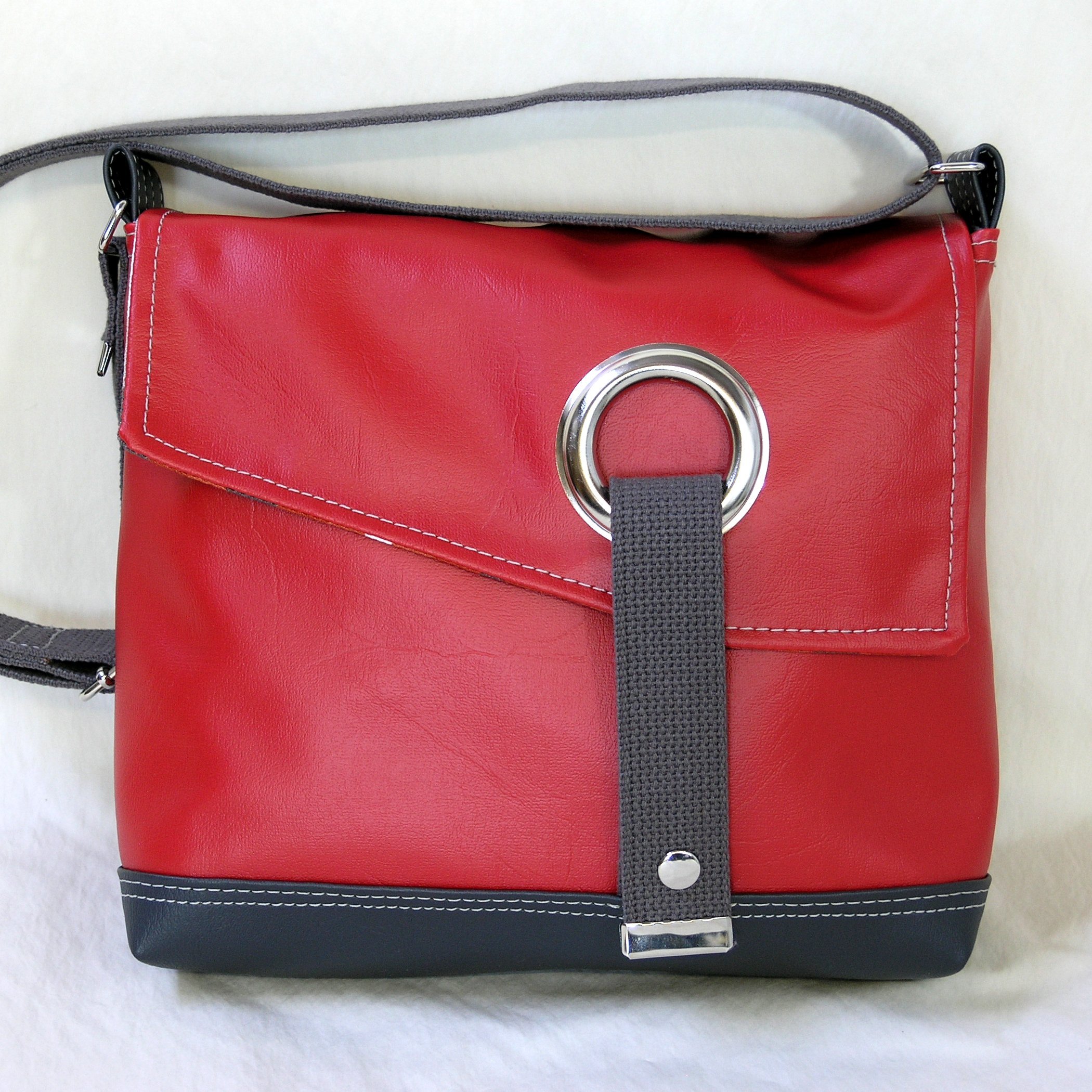 Stella Crossbody Messenger Bag for Women - Stylish Faux Leather Shoulder Bag in Cherry Red - Perfect for Work, Travel & Everyday Use