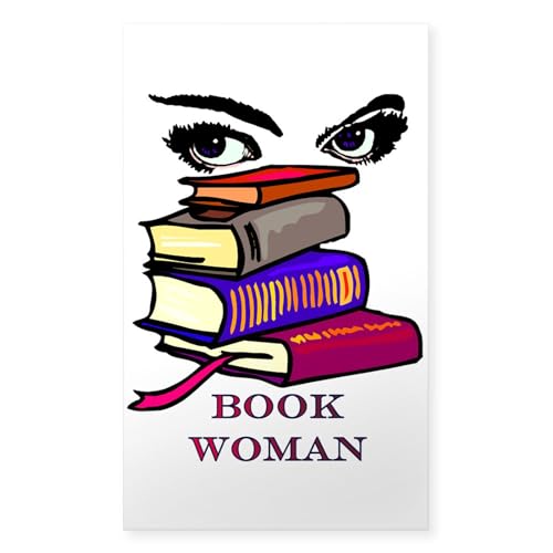 Clear - Book Woman Rectangle Sticker