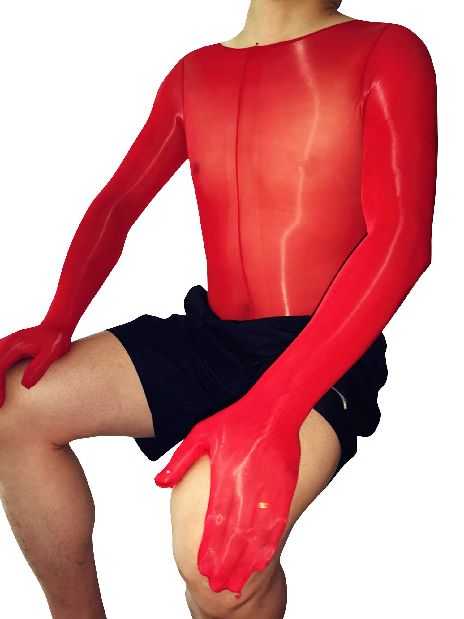 Sexy Sheer Stockings for Men - High Shine Opaque Tights with Garter Belt - Perfect for Cosplay, Roleplay & Sensual Nights