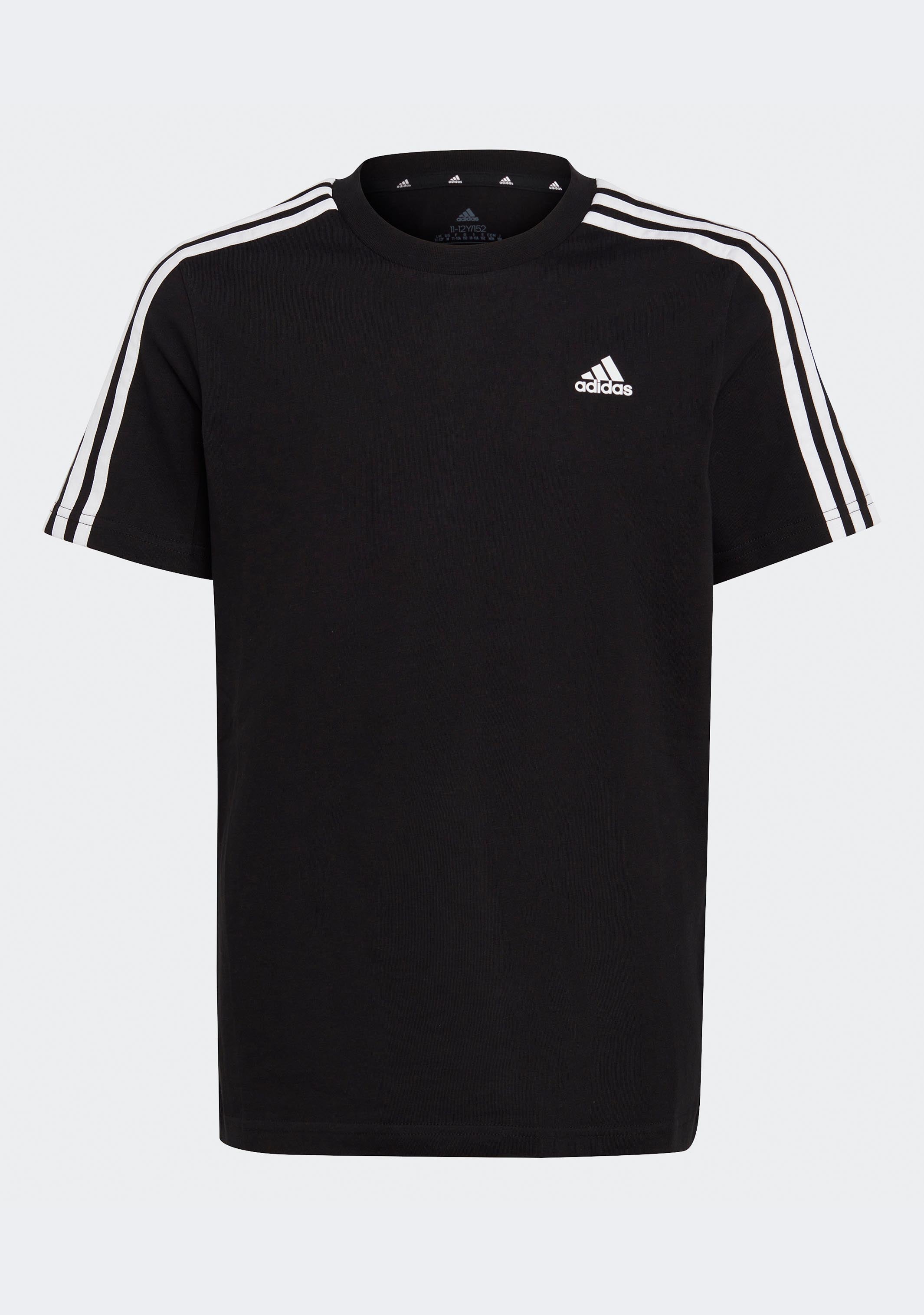 Adidas Kids' Essentials 3-Stripes Cotton T-Shirt - Comfortable Casual Wear for Boys & Girls - Perfect for School, Playdates & Everyday Outfits