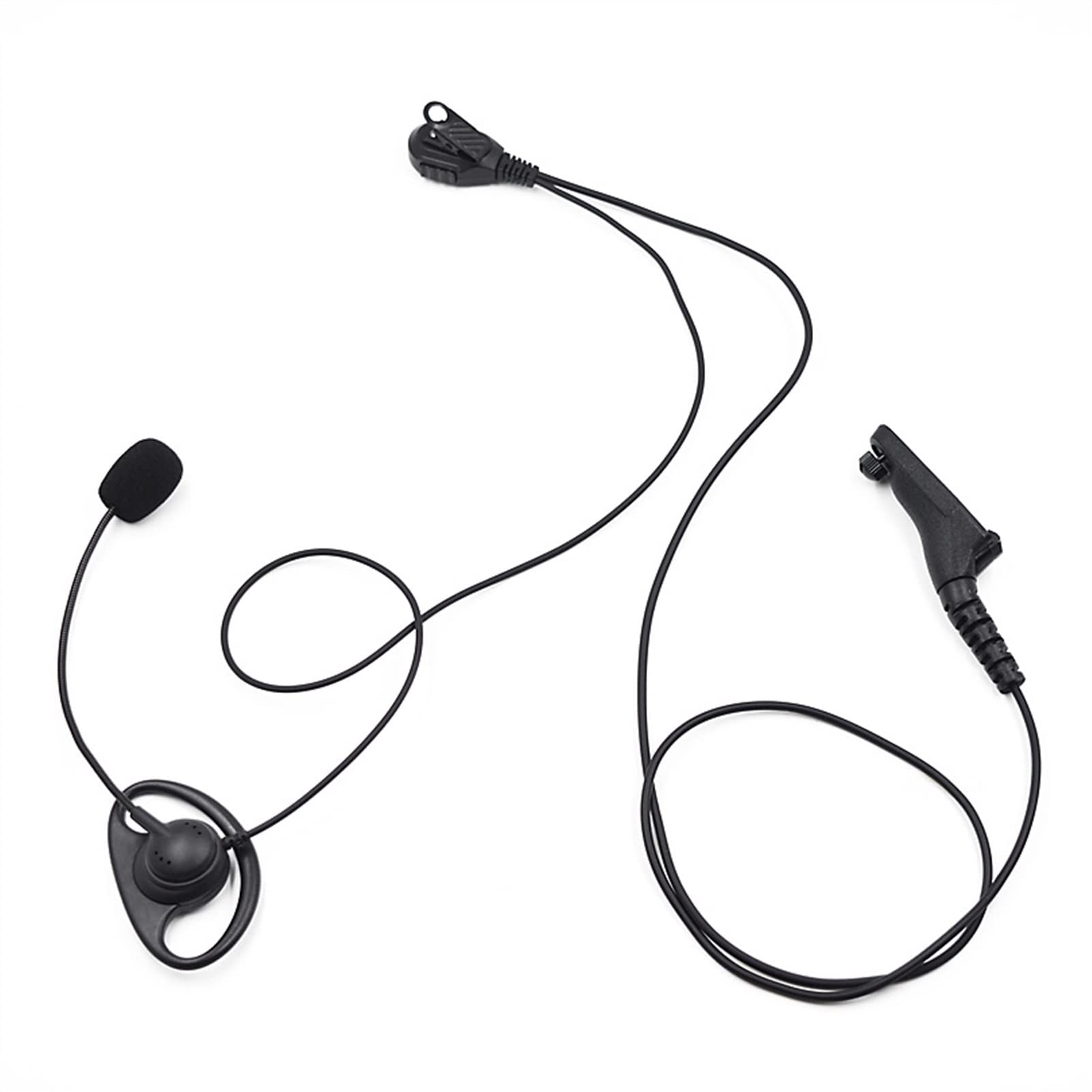 BMINO Adjustable Monitor Arm with Microphone Receiver & PTT Headset - Compatible with Motorola Walkie-Talkies for Office, Security, and Event Communication