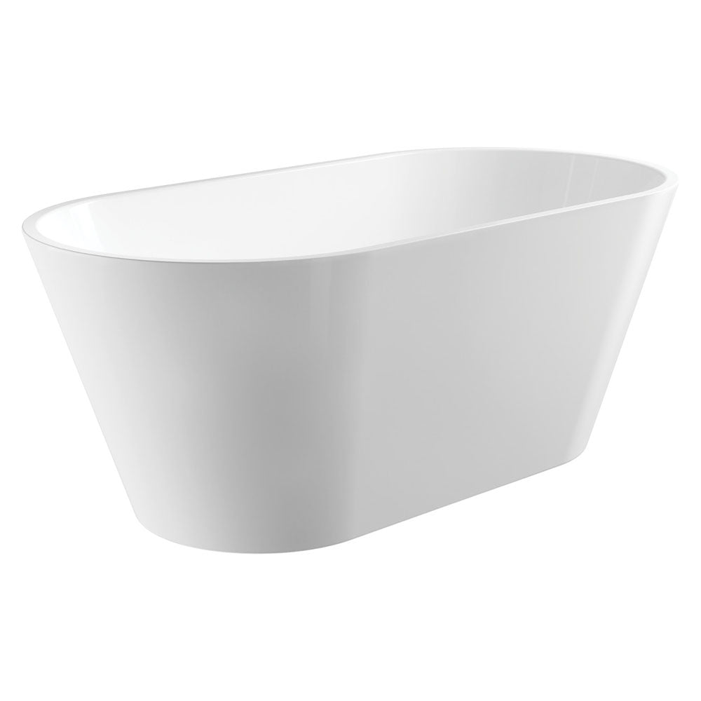 Fienza FR71 1400mm Freestanding Acrylic Bathtub - Gloss White | Modern Soaking Tub for Luxury Bathroom & Spa Relaxation