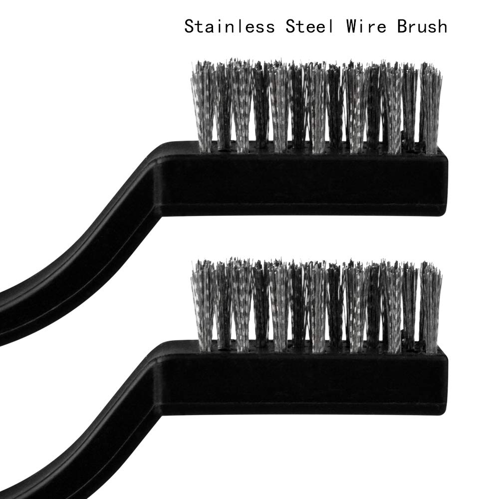 15 Pcs Mini Stainless Steel Wire Brush Set - Heavy Duty Rust & Welding Slag Remover, Curved Handle Scratch Brushes for Metal, Wood, Auto Parts Cleaning (Great for DIY, Workshop & Home Maintenance)