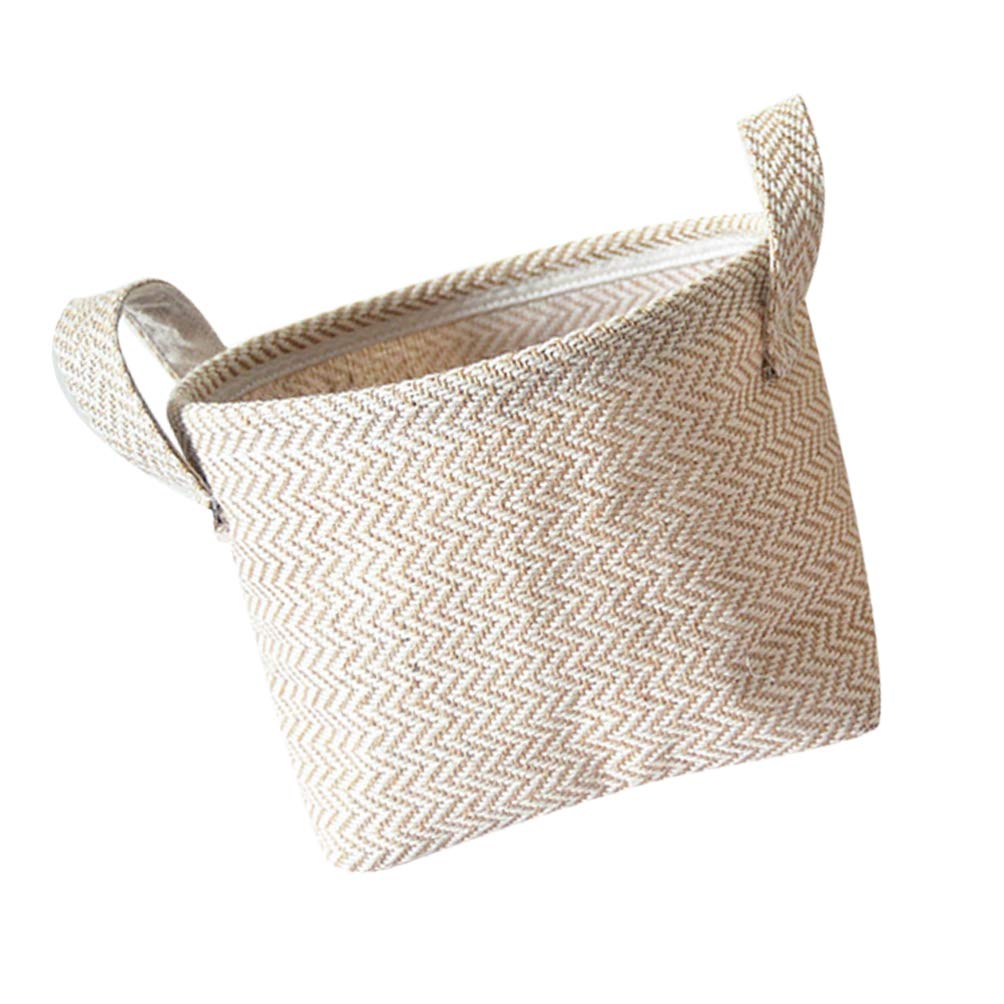 Stylish Hemoton Small Woven Cotton Basket - Decorative Closet Organizer, Nursery Storage Bin, Toy Basket & Desktop Organizer | Perfect for Home, Office & Kids Room Organization
