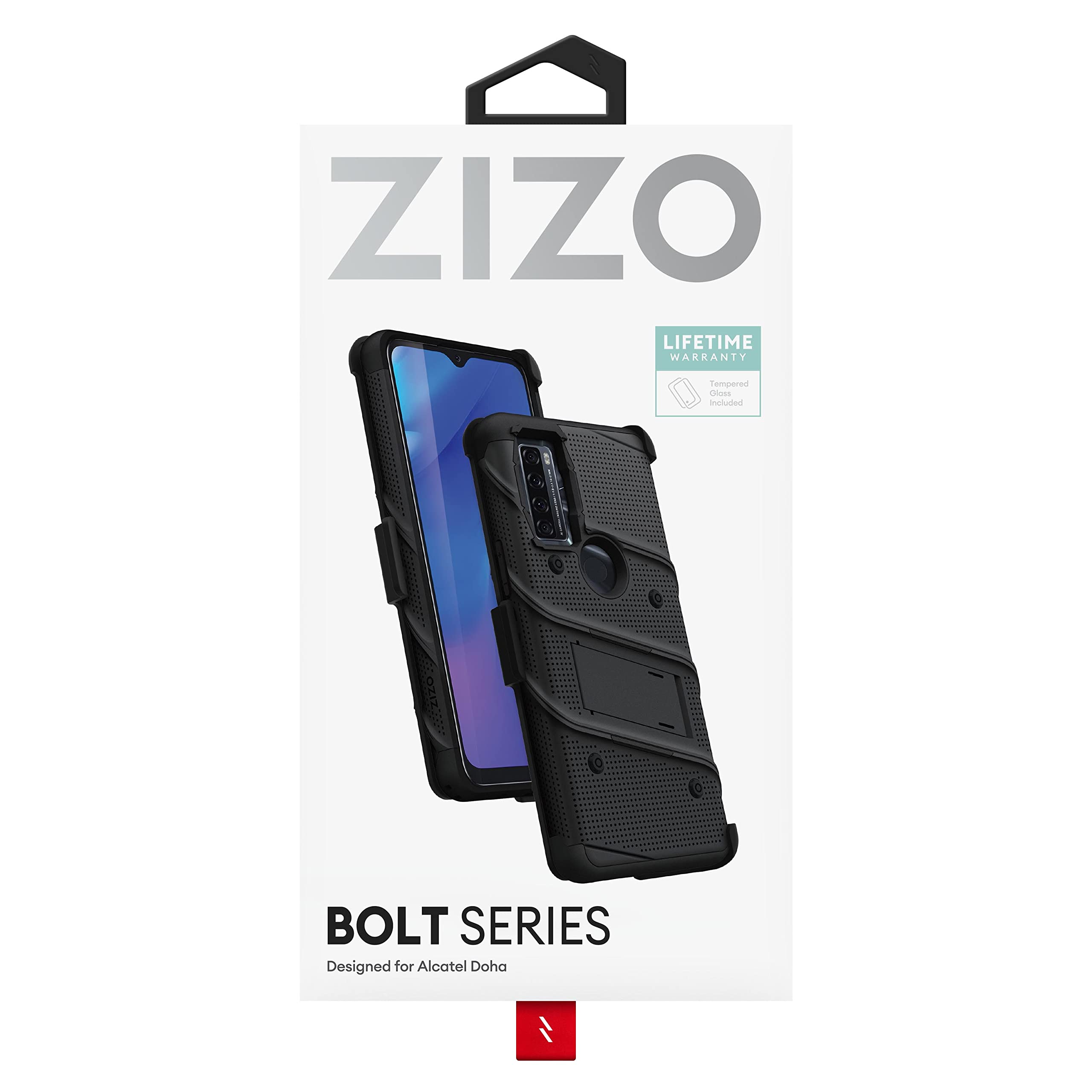 TCL 20 XE Case with Screen Protector & Kickstand - Black for Outdoor Protection
